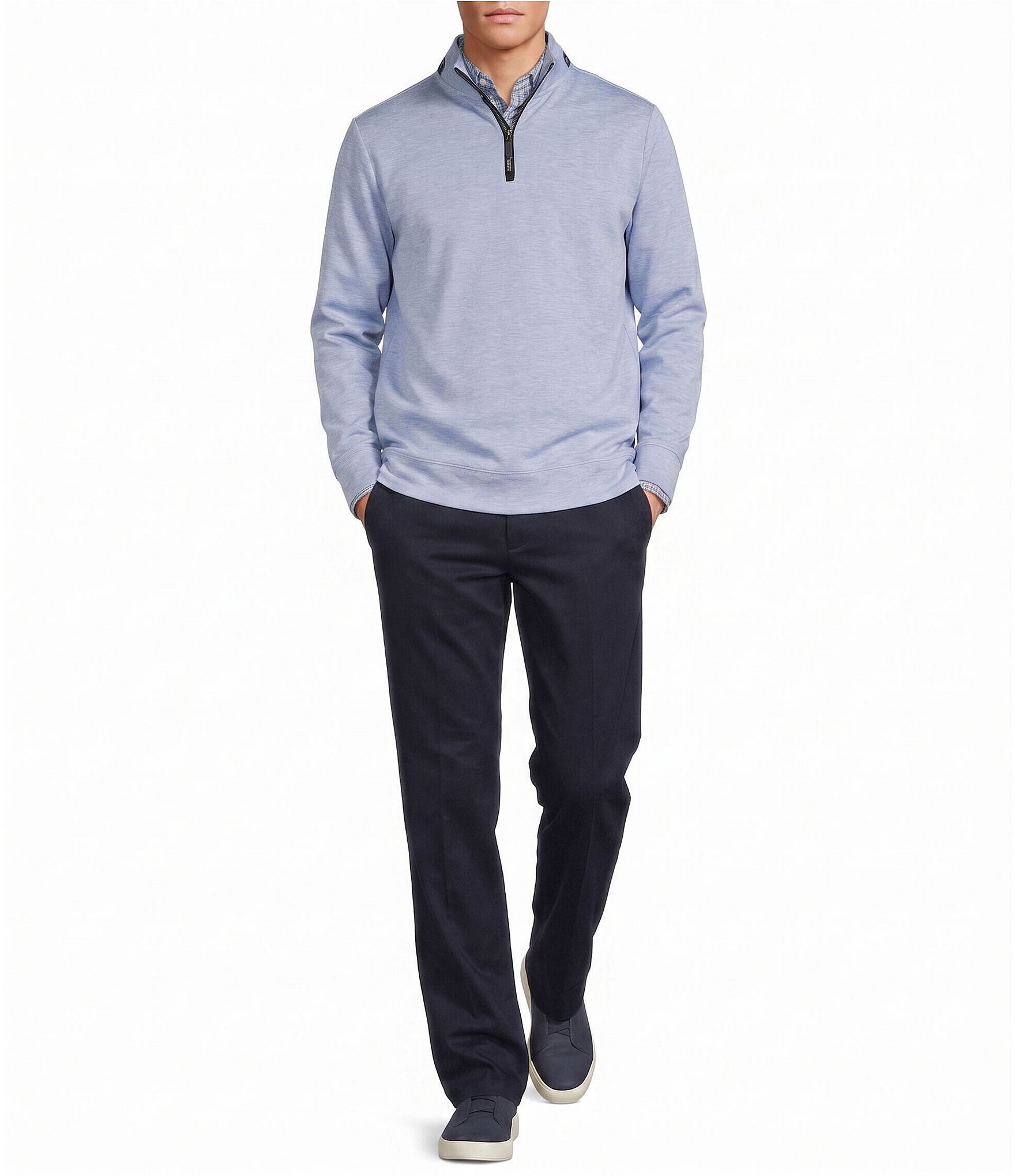 Roundtree & Yorke TravelSmart Solid Quarter-Zip Pullover