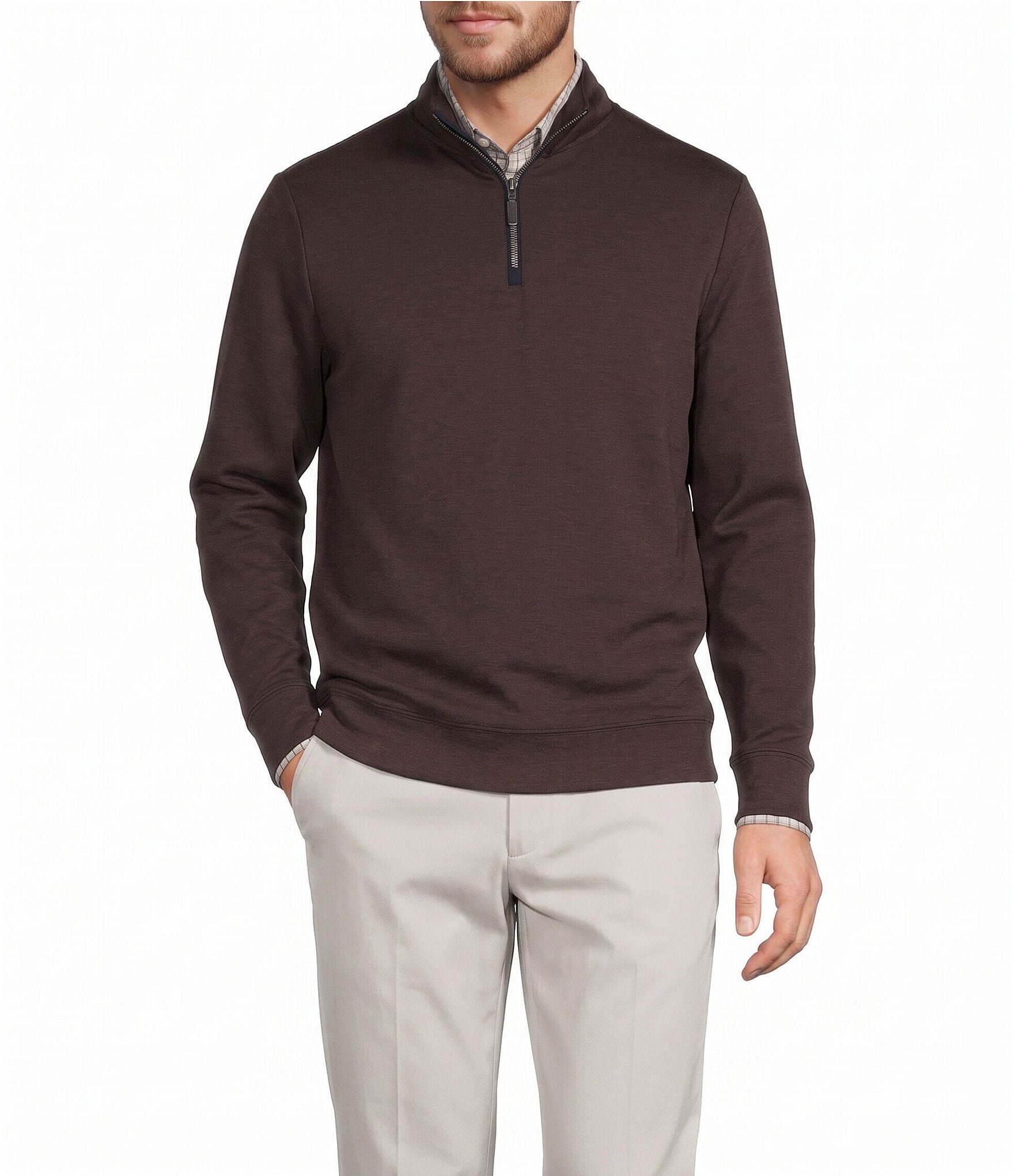 Roundtree & Yorke TravelSmart Solid Quarter-Zip Pullover