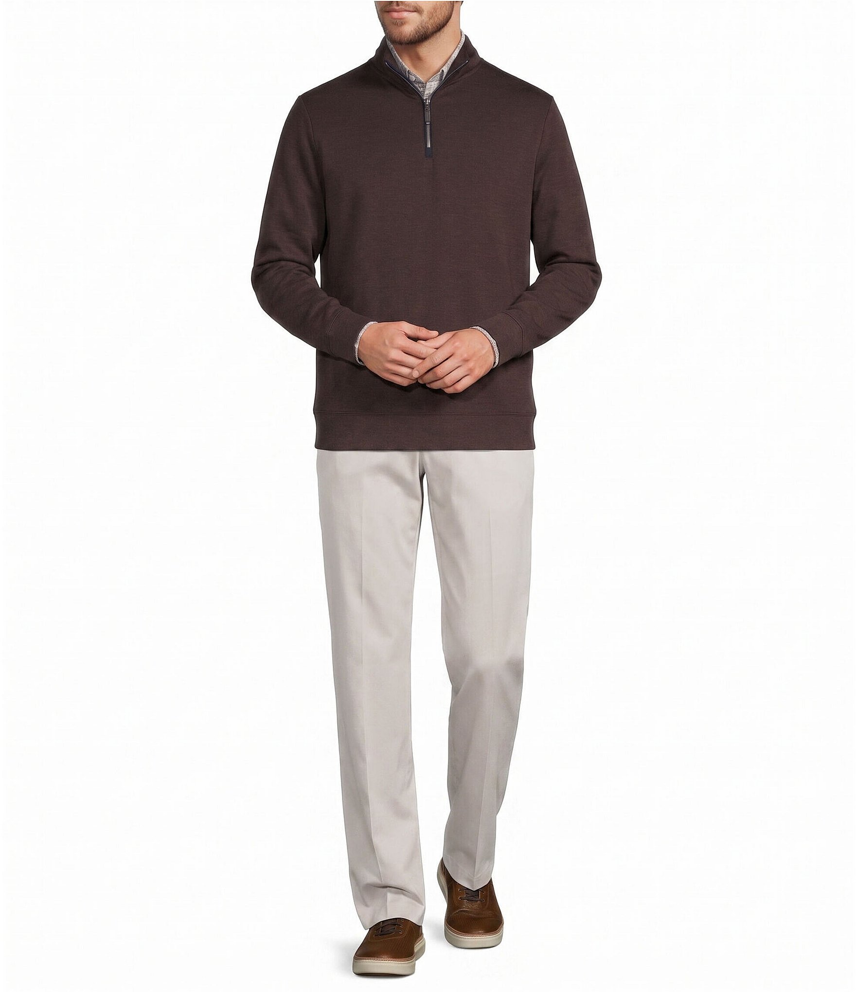 Roundtree & Yorke TravelSmart Solid Quarter-Zip Pullover