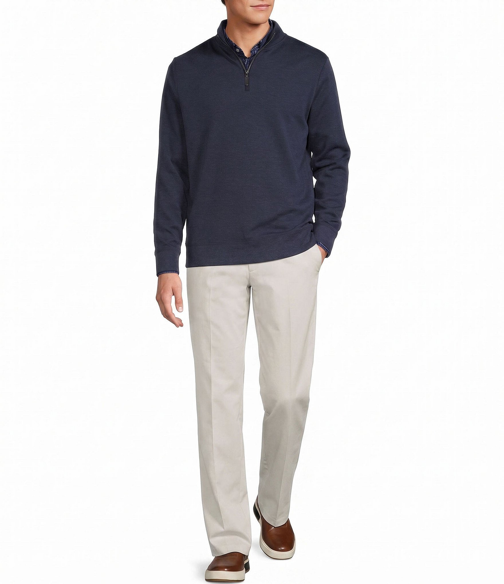Roundtree & Yorke TravelSmart Solid Quarter-Zip Pullover