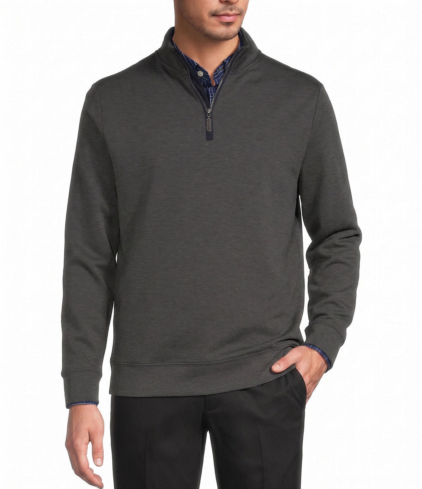 Roundtree & Yorke TravelSmart Solid Quarter-Zip Pullover