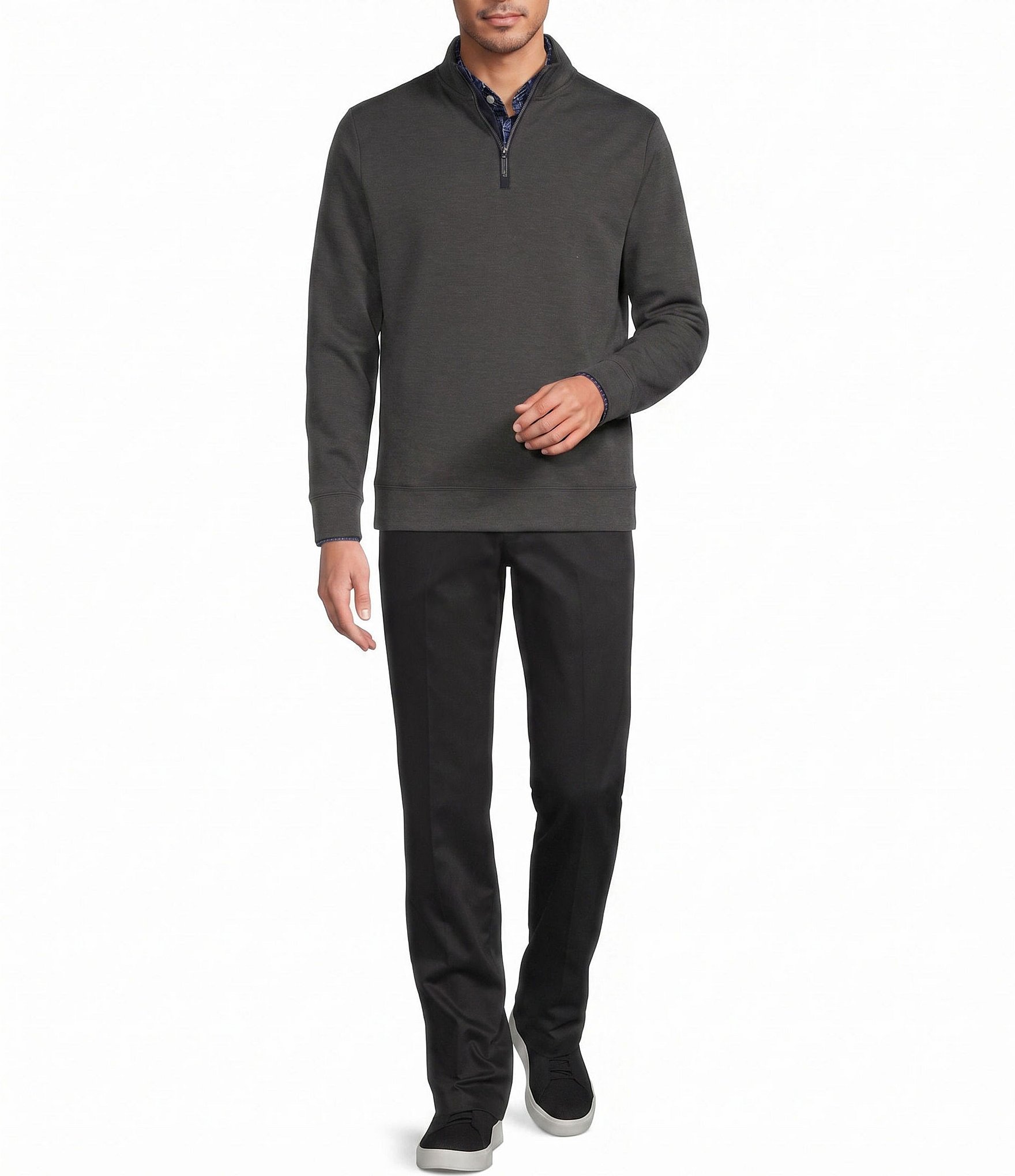 Roundtree & Yorke TravelSmart Solid Quarter-Zip Pullover