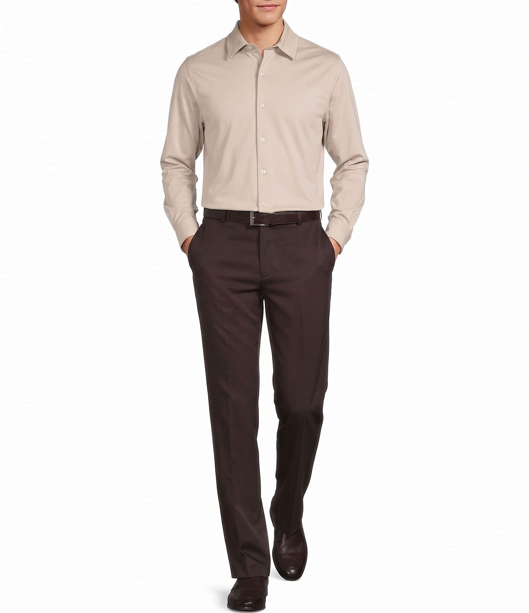 Roundtree & Yorke TravelSmart Ultimate Performance Classic Straight Fit Flat Front Non-Iron Chino Pants