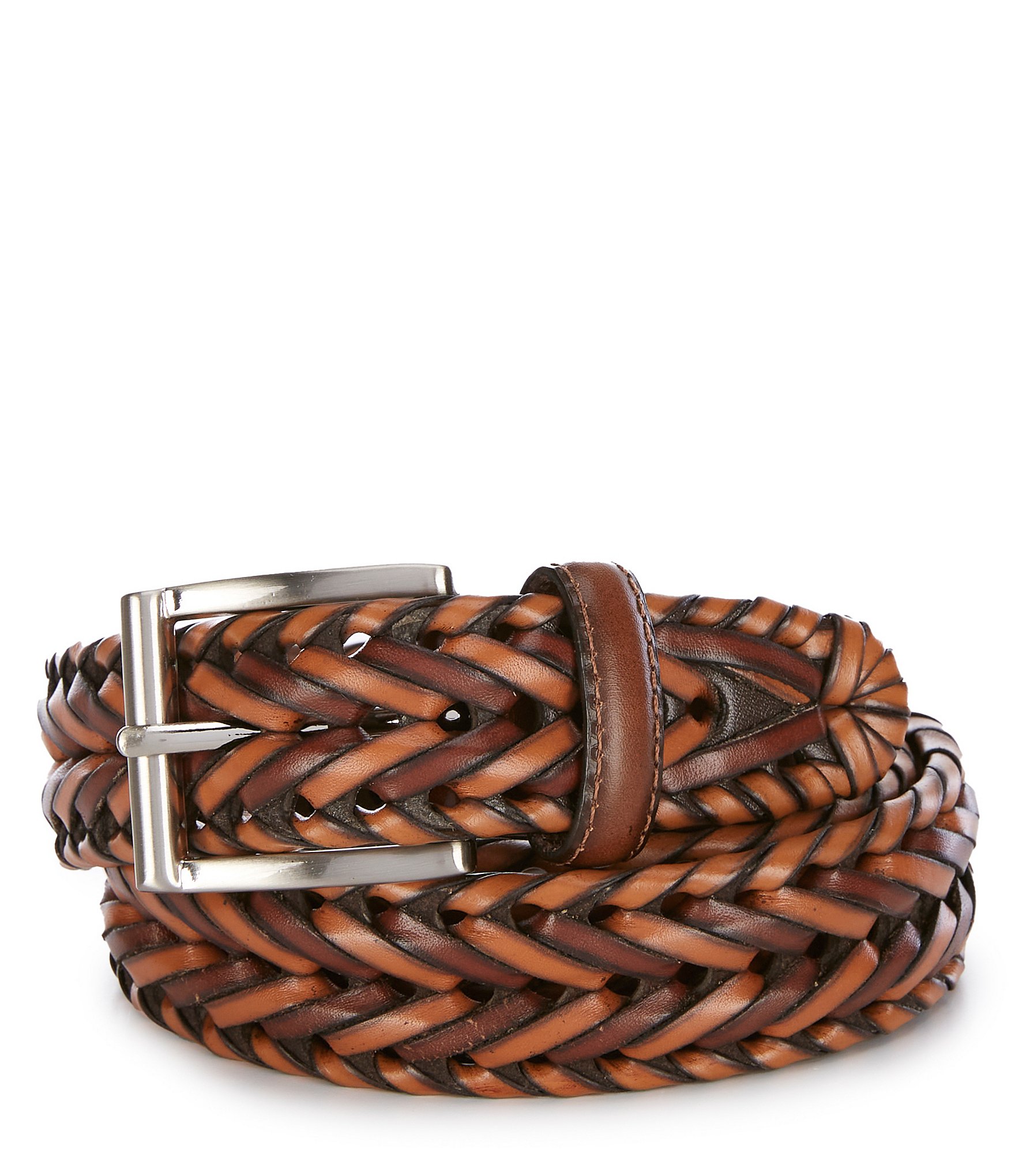 Roundtree & Yorke V-Braid Genuine Leather Dress Belt | Dillard's