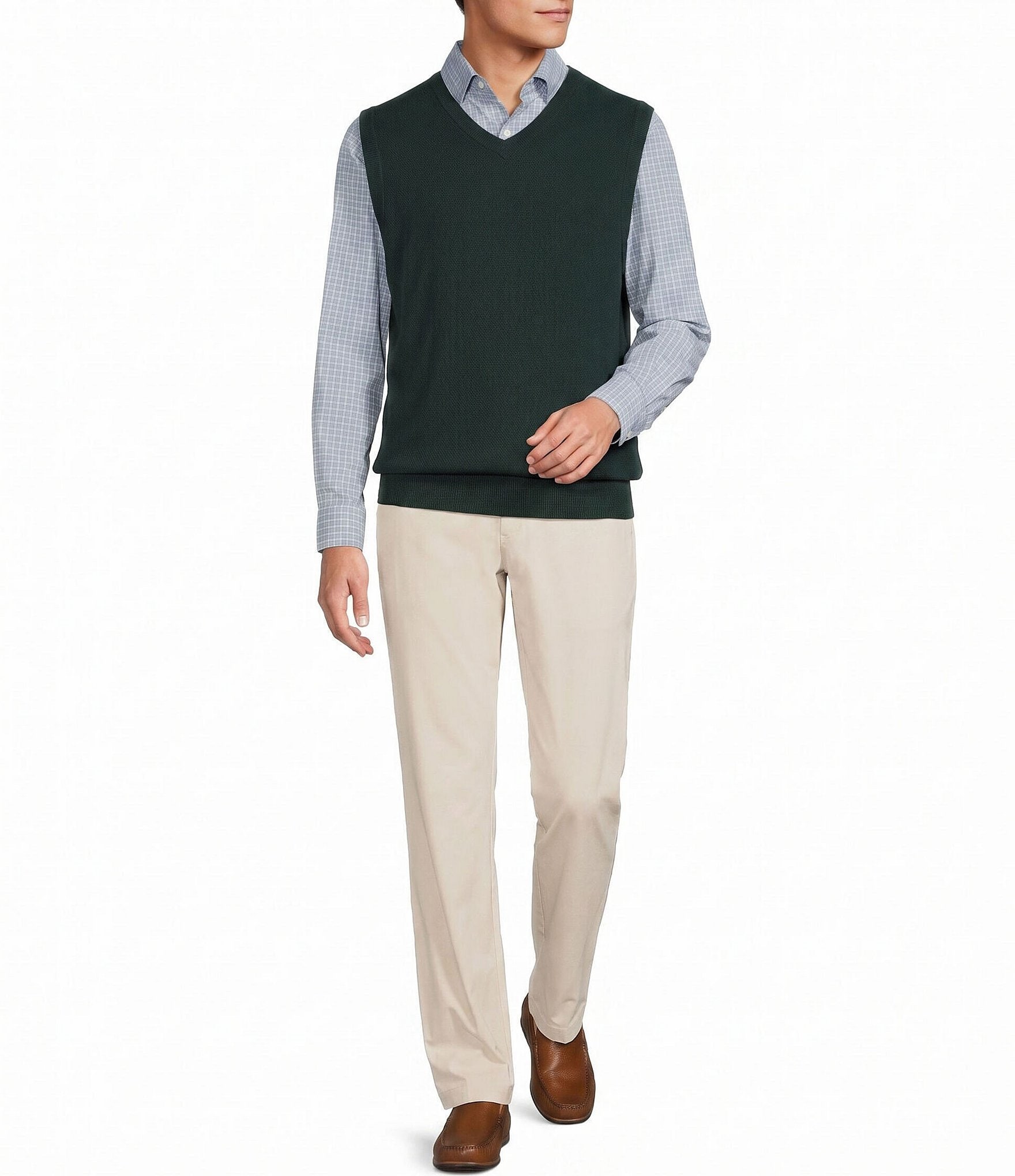Roundtree & Yorke V-Neck Solid Sweater Vest