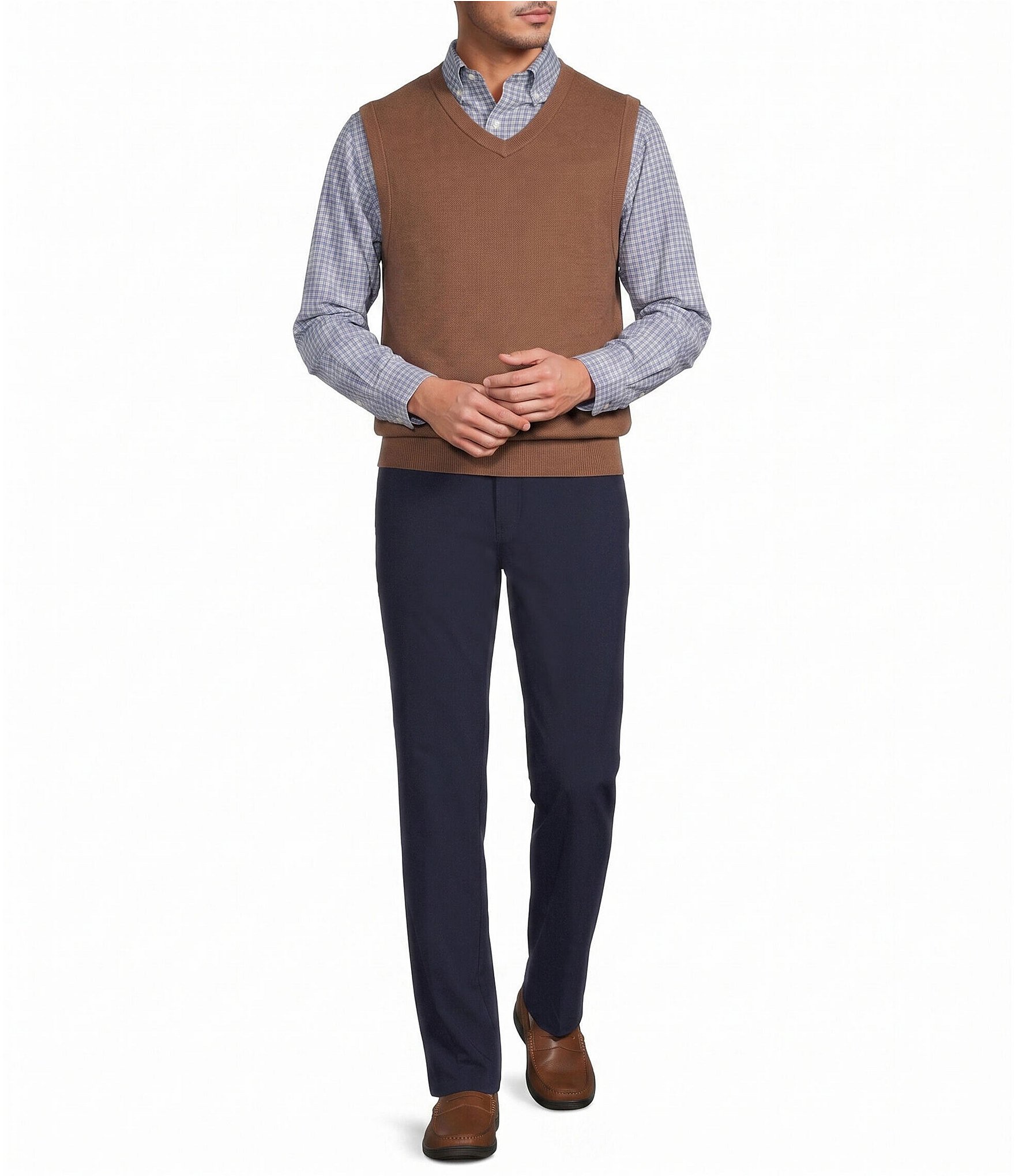 Roundtree & Yorke V-Neck Solid Sweater Vest