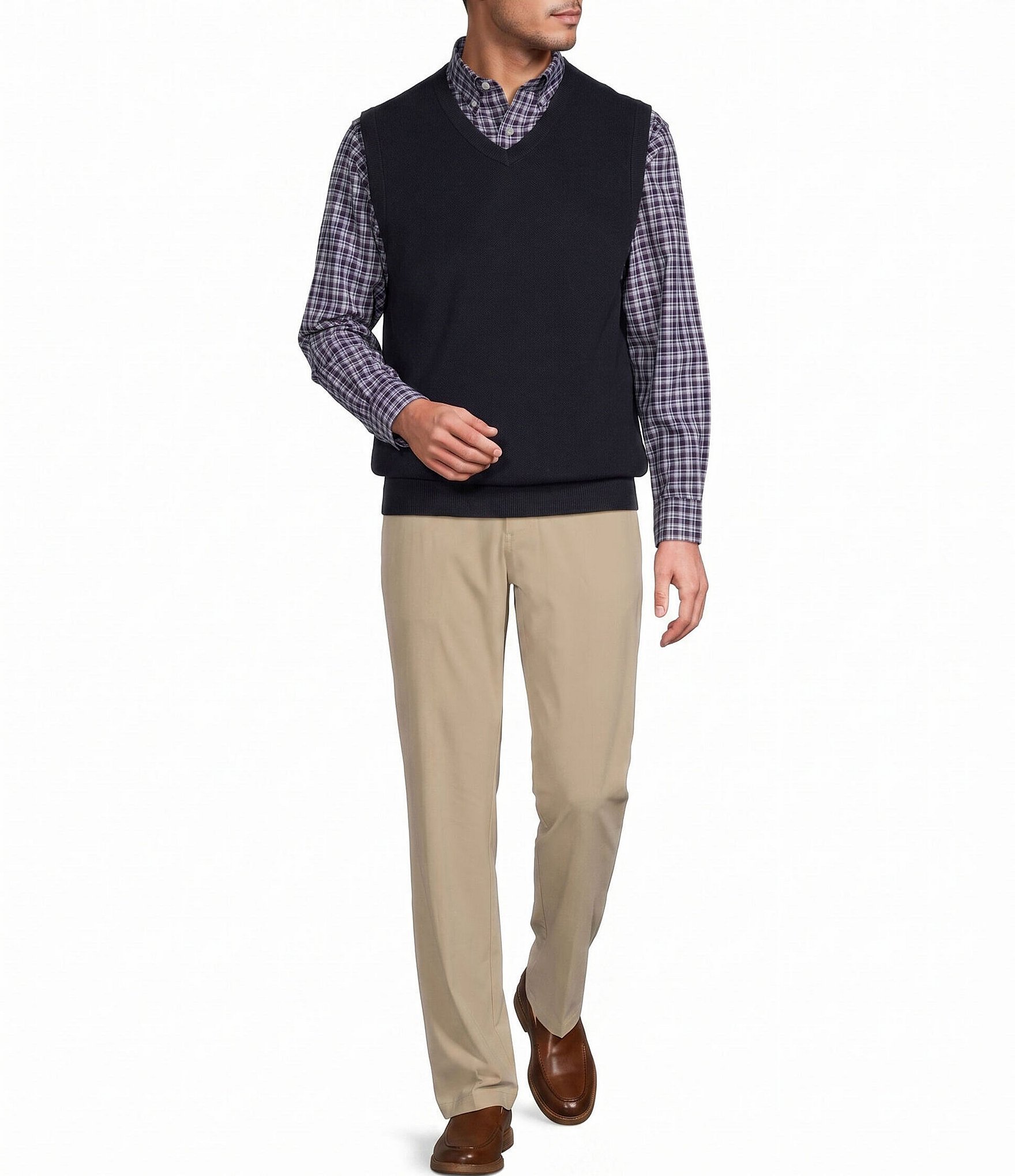 Roundtree & Yorke V-Neck Solid Sweater Vest