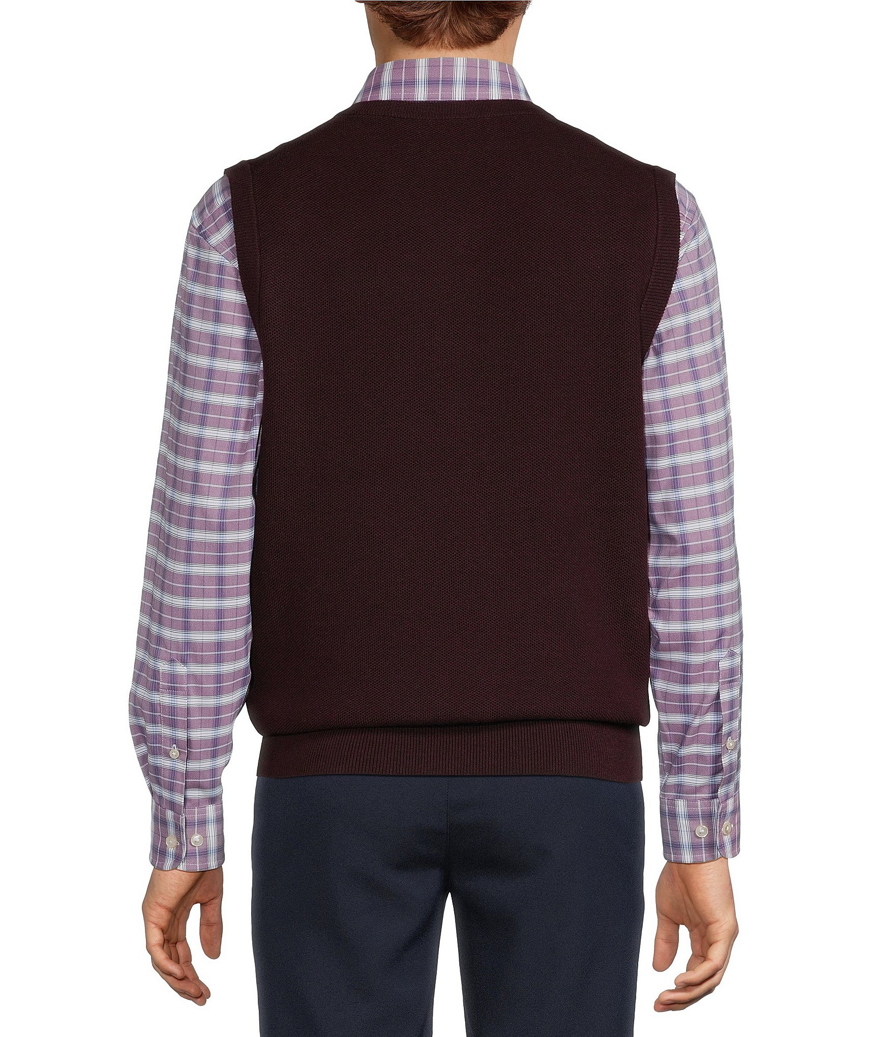 Roundtree & Yorke V-Neck Solid Sweater Vest