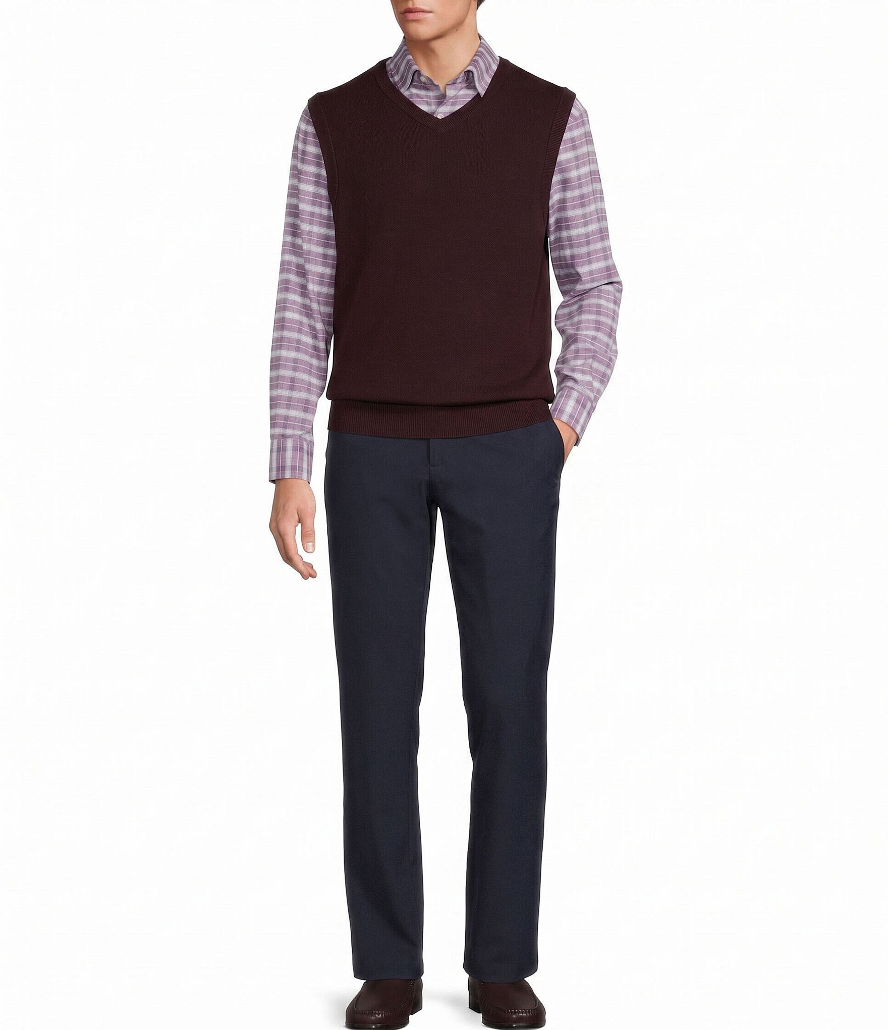 Roundtree & Yorke V-Neck Solid Sweater Vest