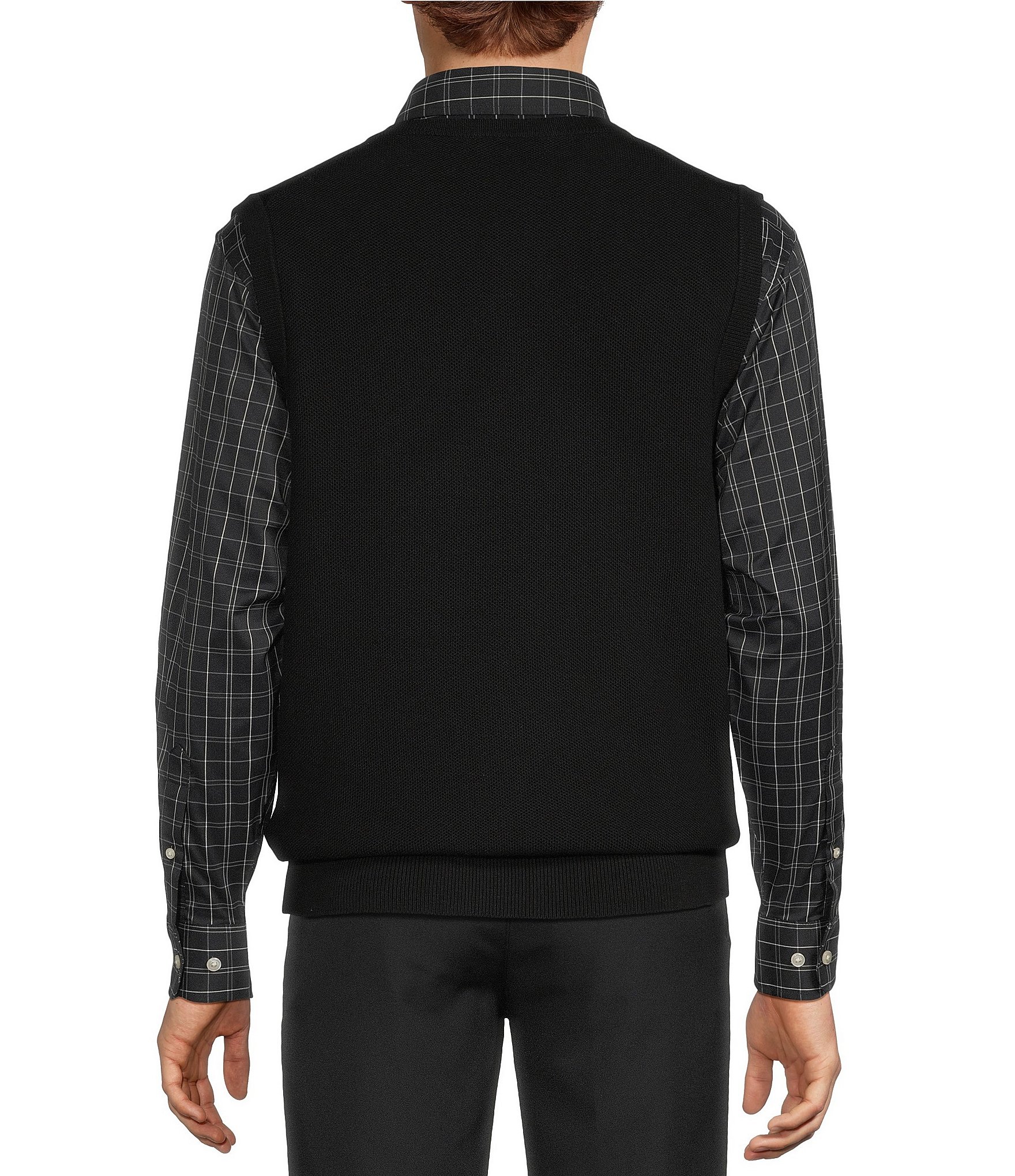 Roundtree & Yorke V-Neck Solid Sweater Vest