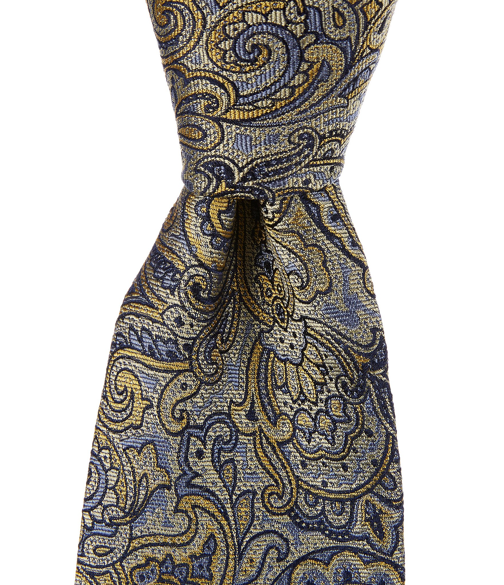 Roundtree & Yorke Paisley-Printed 3 1/8#double; Woven Silk Tie