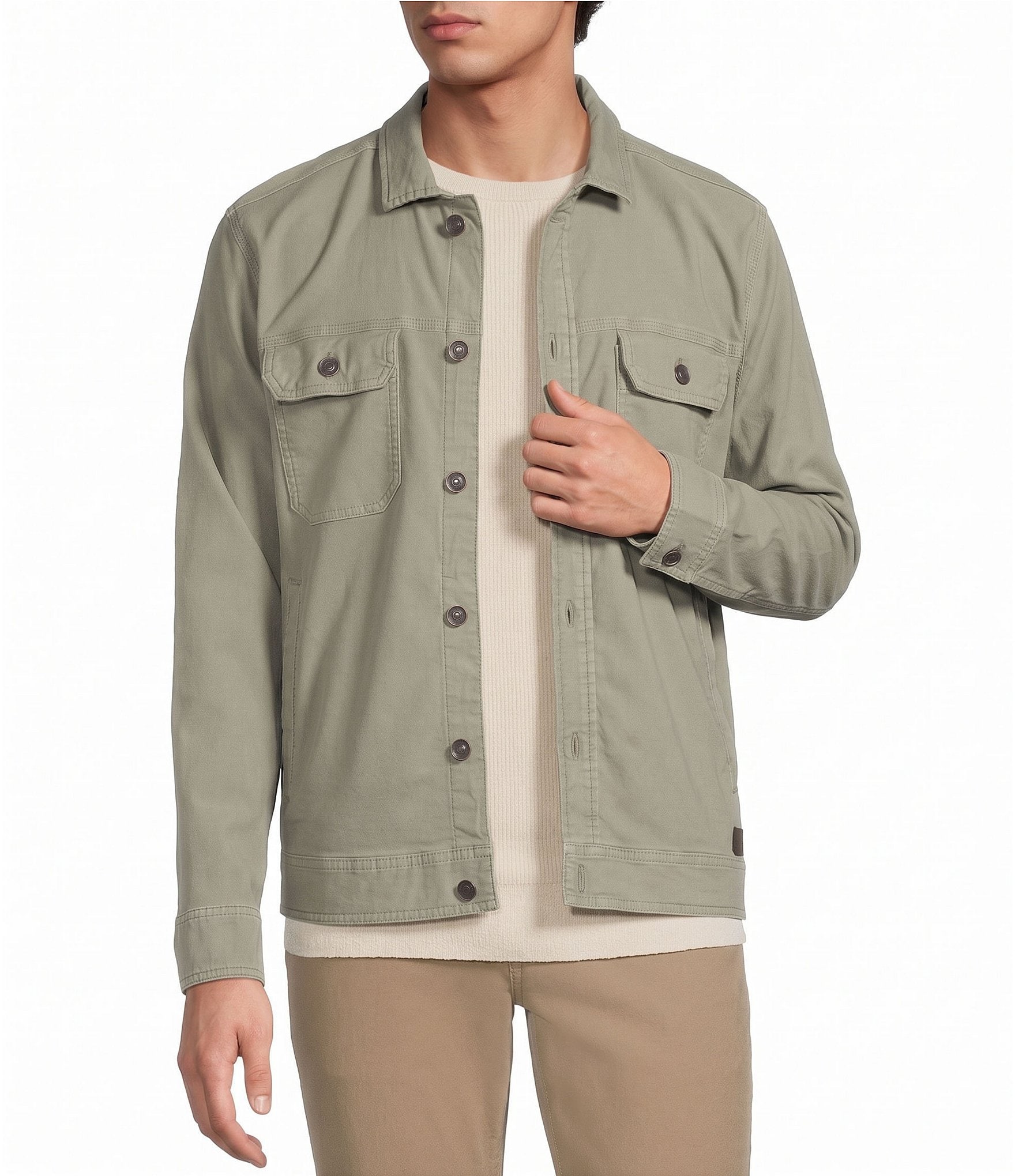 Rowm Big & Tall Long Sleeve Solid Overshirt
