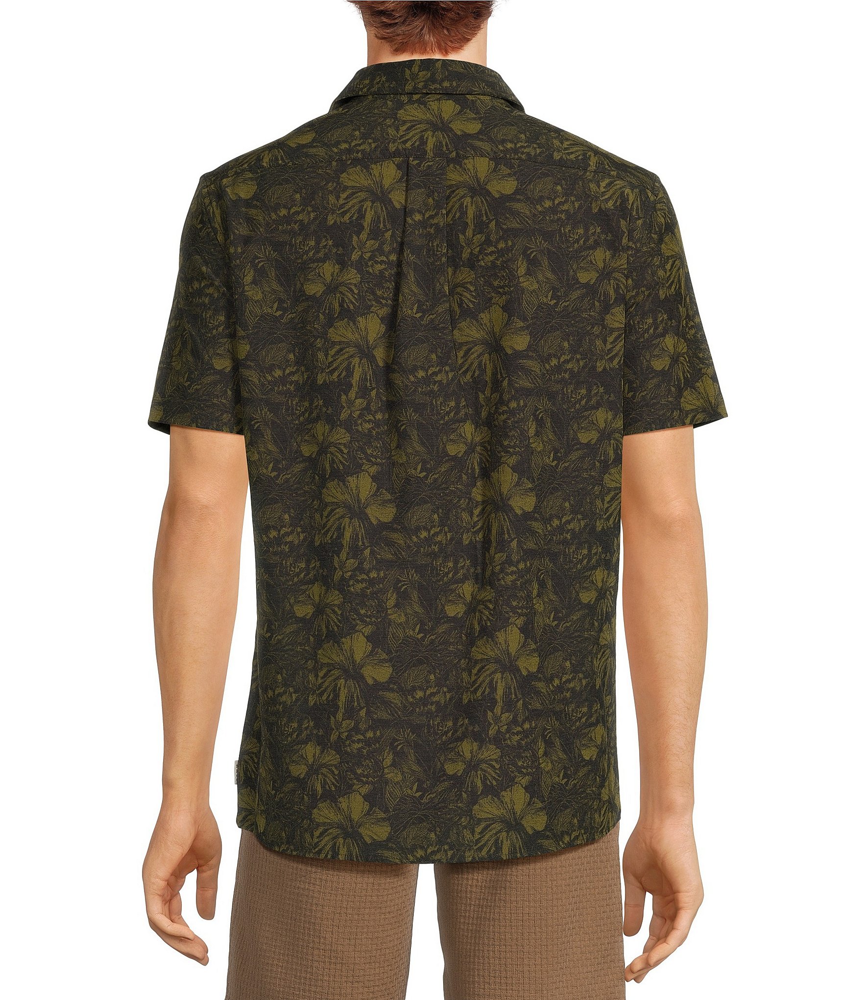 Rowm Big & Tall Rec & Relax Performance Short Sleeve Jungle Floral Print Shirt