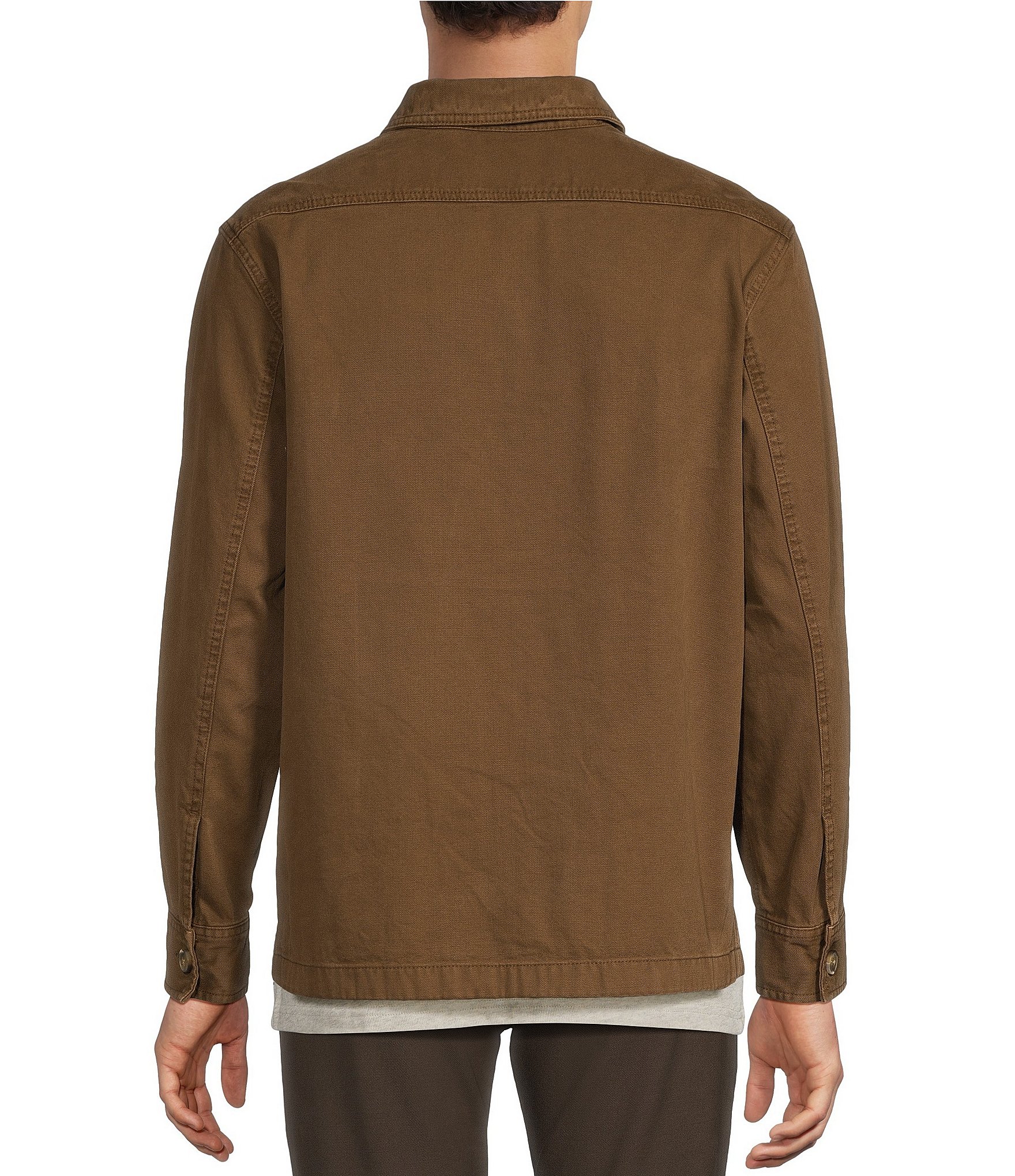 Rowm Big & Tall Solid Canvas Shirt Jacket