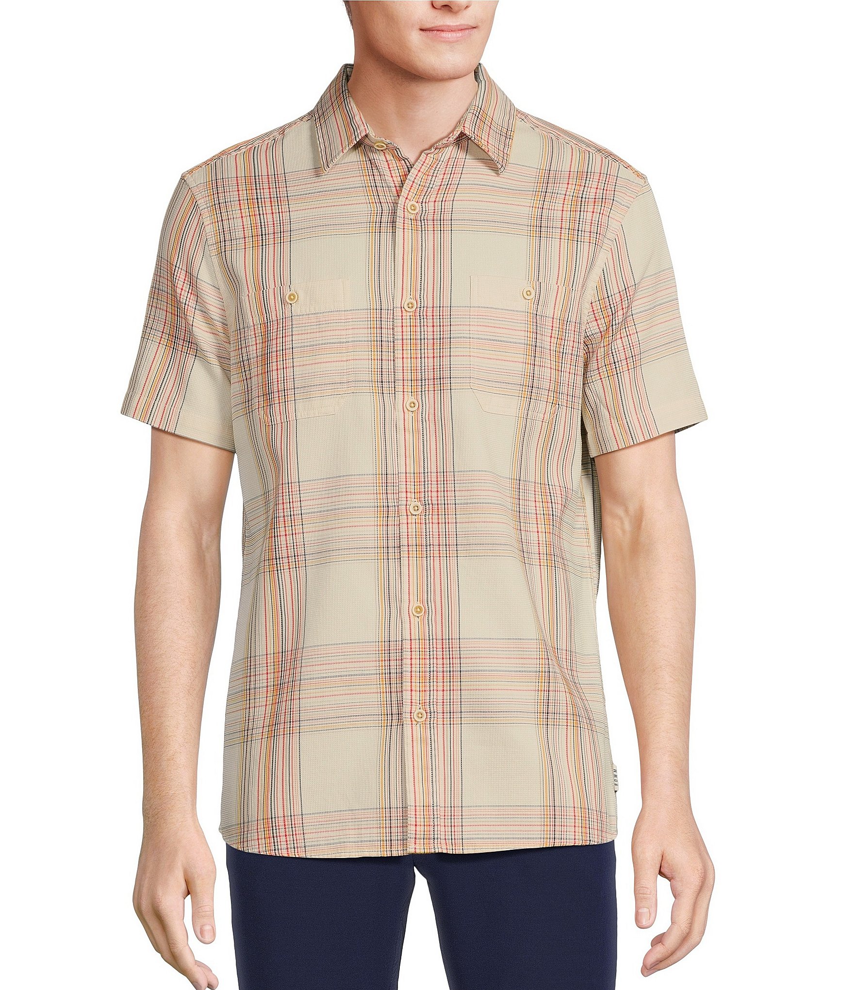 Rowm Crafted Short Sleeve Large Plaid Button Front Shirt | Dillard's