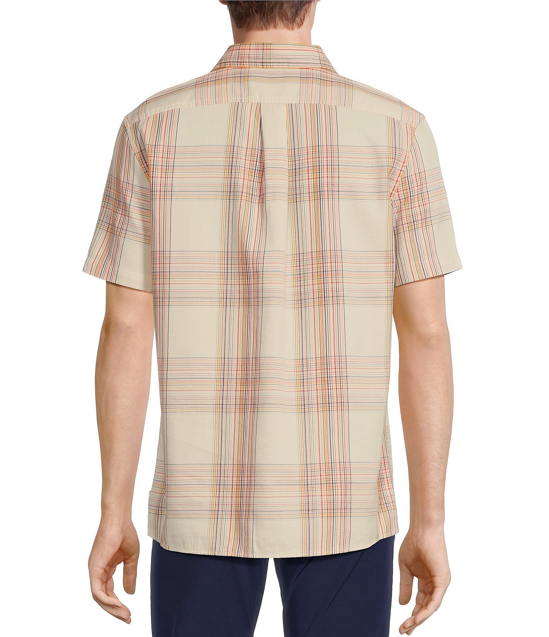 Rowm Crafted Short Sleeve Large Plaid Button Front Shirt