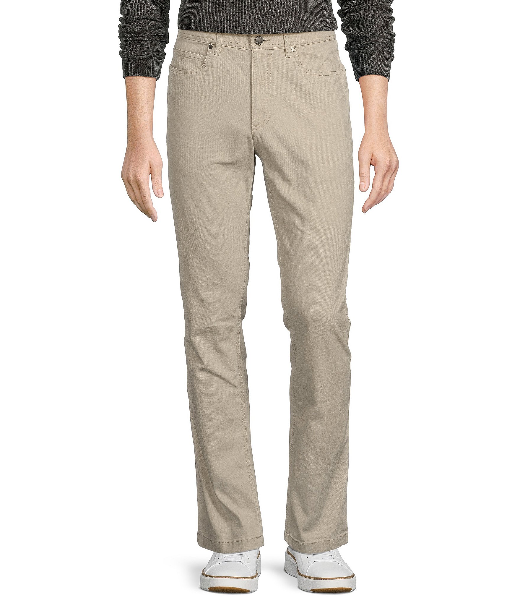 Rowm Flat Front 5-Pocket Garment Dyed Canvas Pants | Dillard