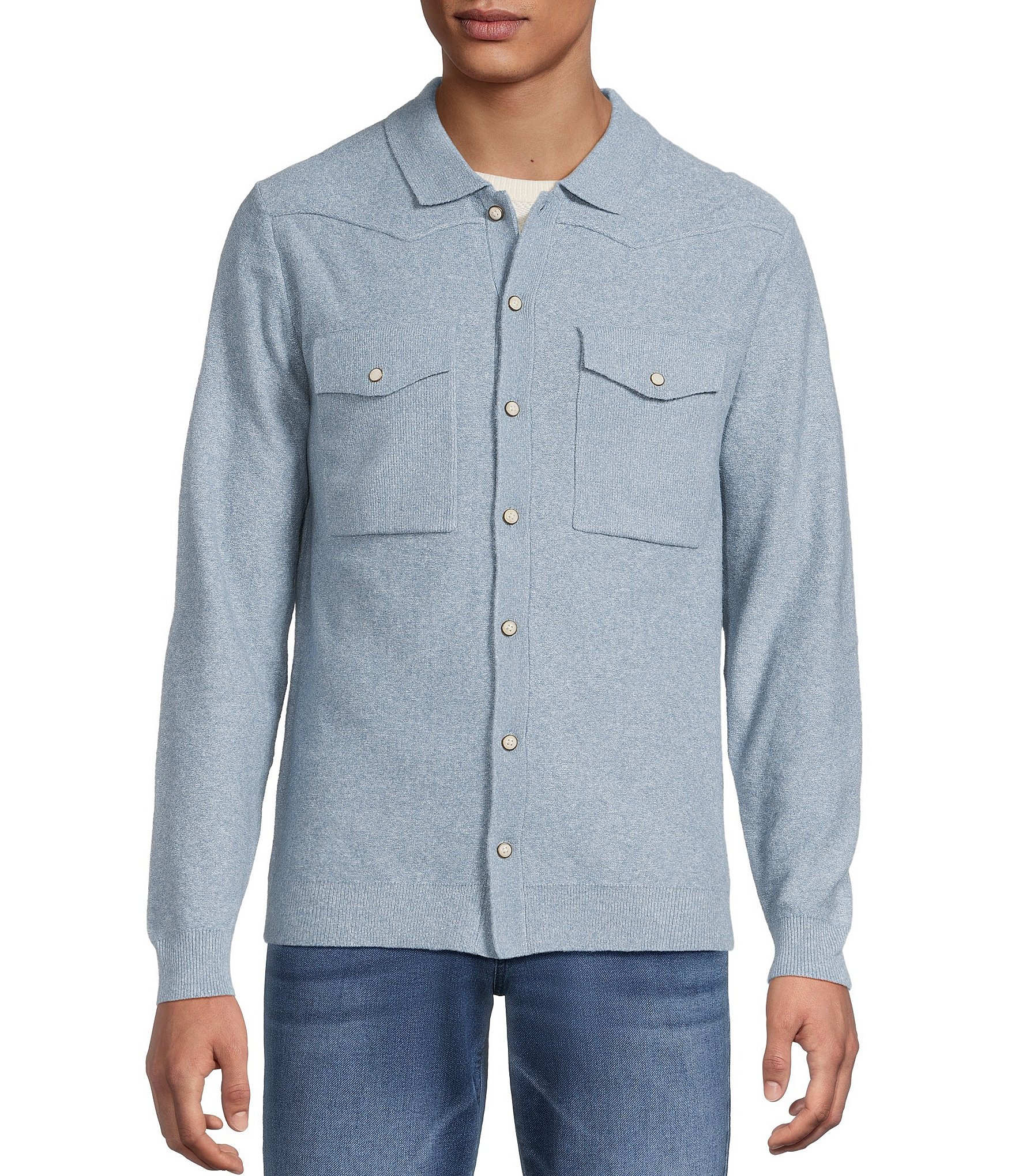 Rowm Long Sleeve Button Front Sweater