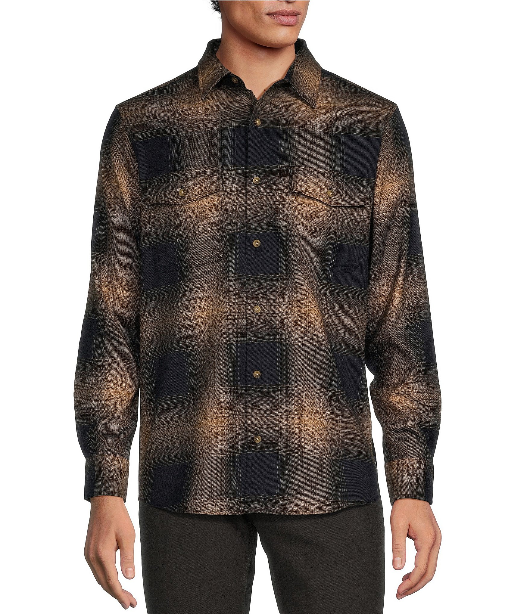 Port Authority® Ladies Long Sleeve Ombre Plaid Shirt