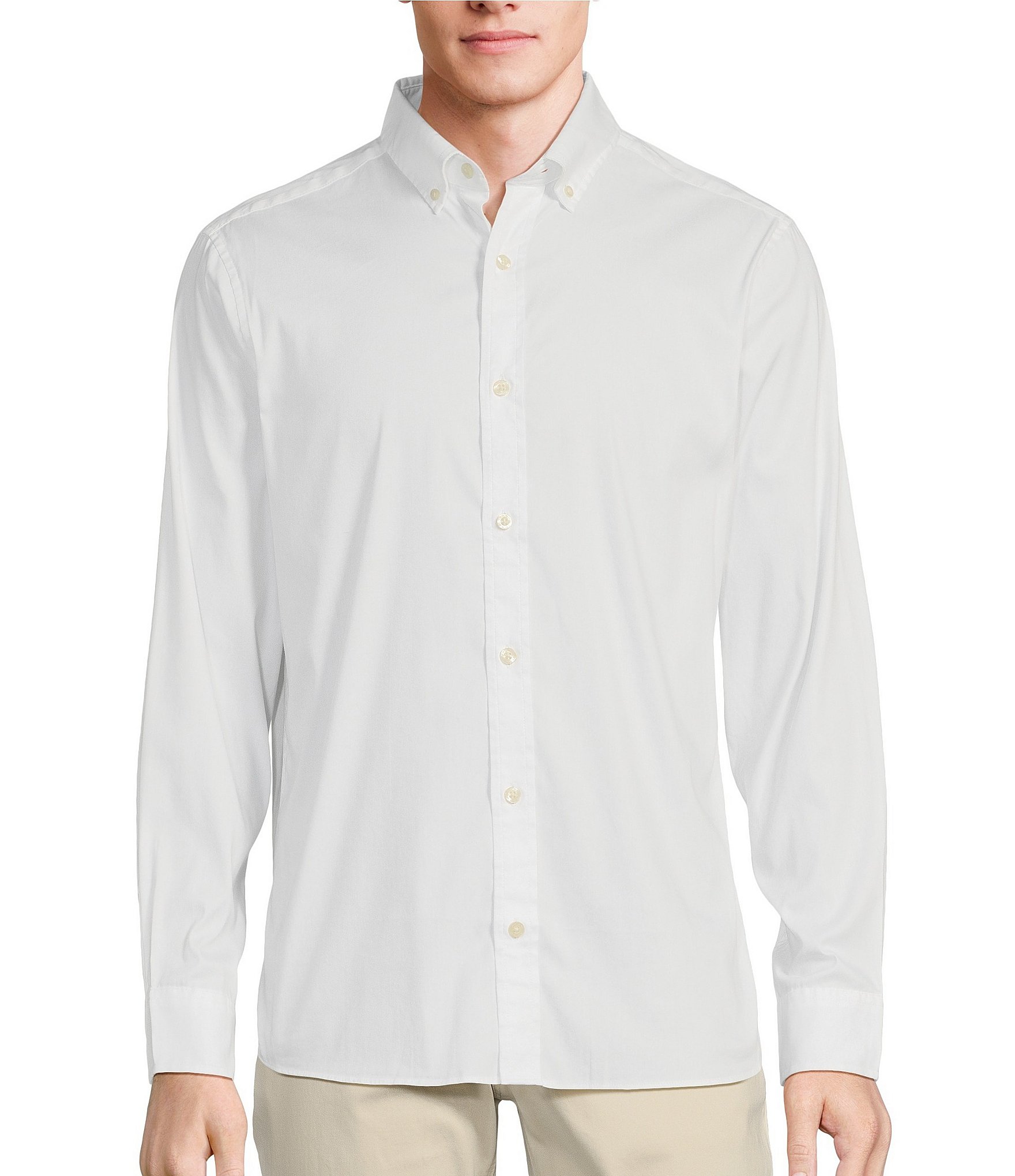 Rowm Long Sleeve Quad Blend Solid Button-Down Collar Twill Shirt ...