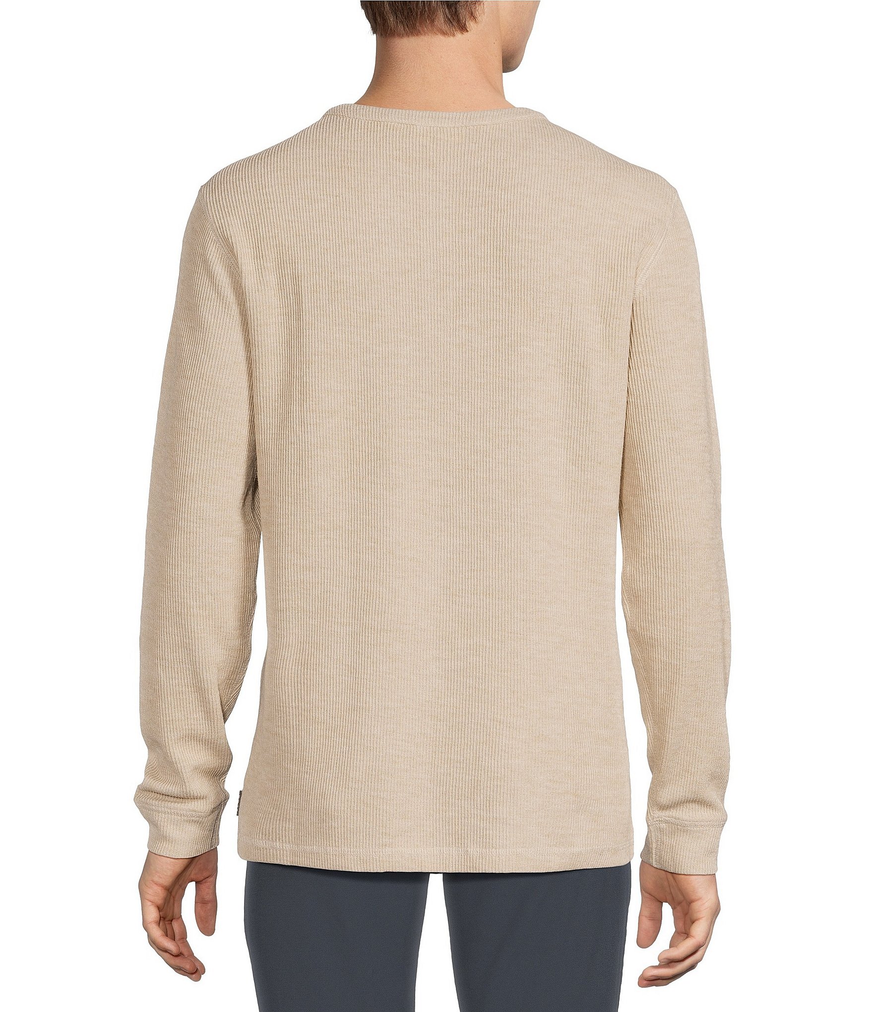 Rowm Long Sleeve Solid Ribbed Henley