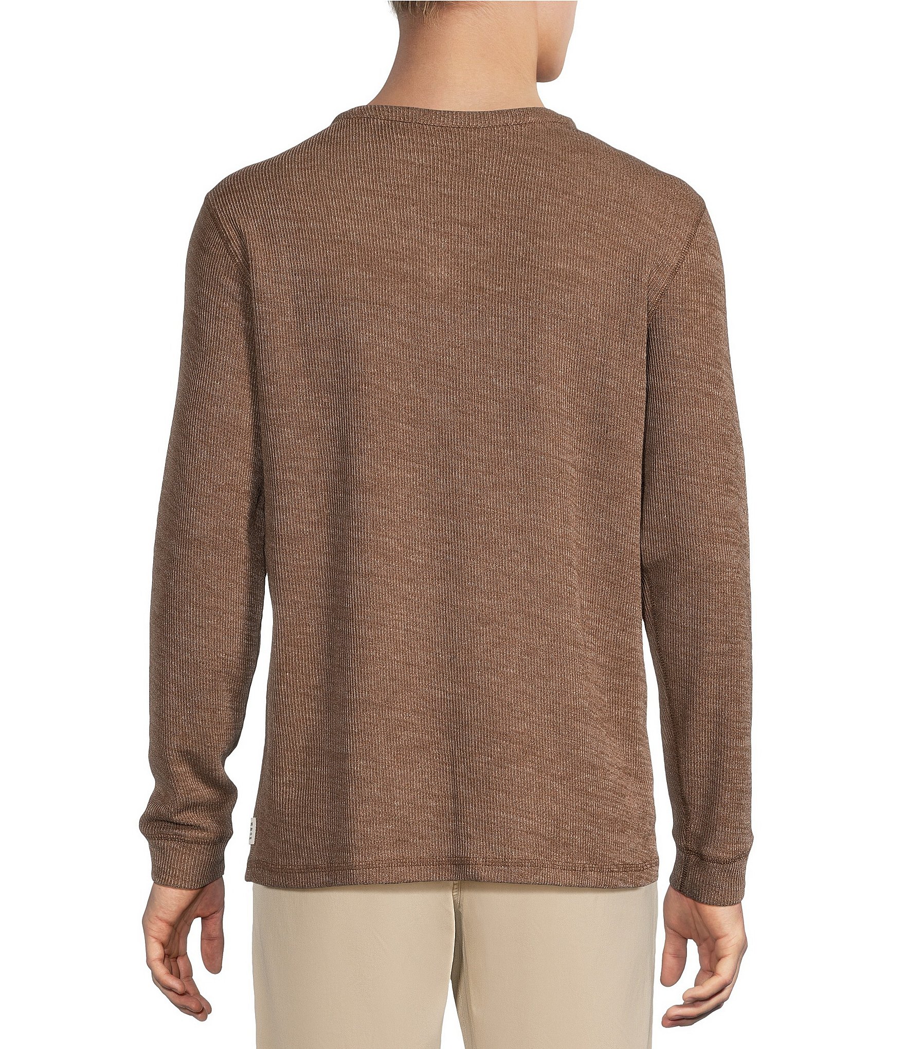Rowm Long Sleeve Solid Ribbed Henley
