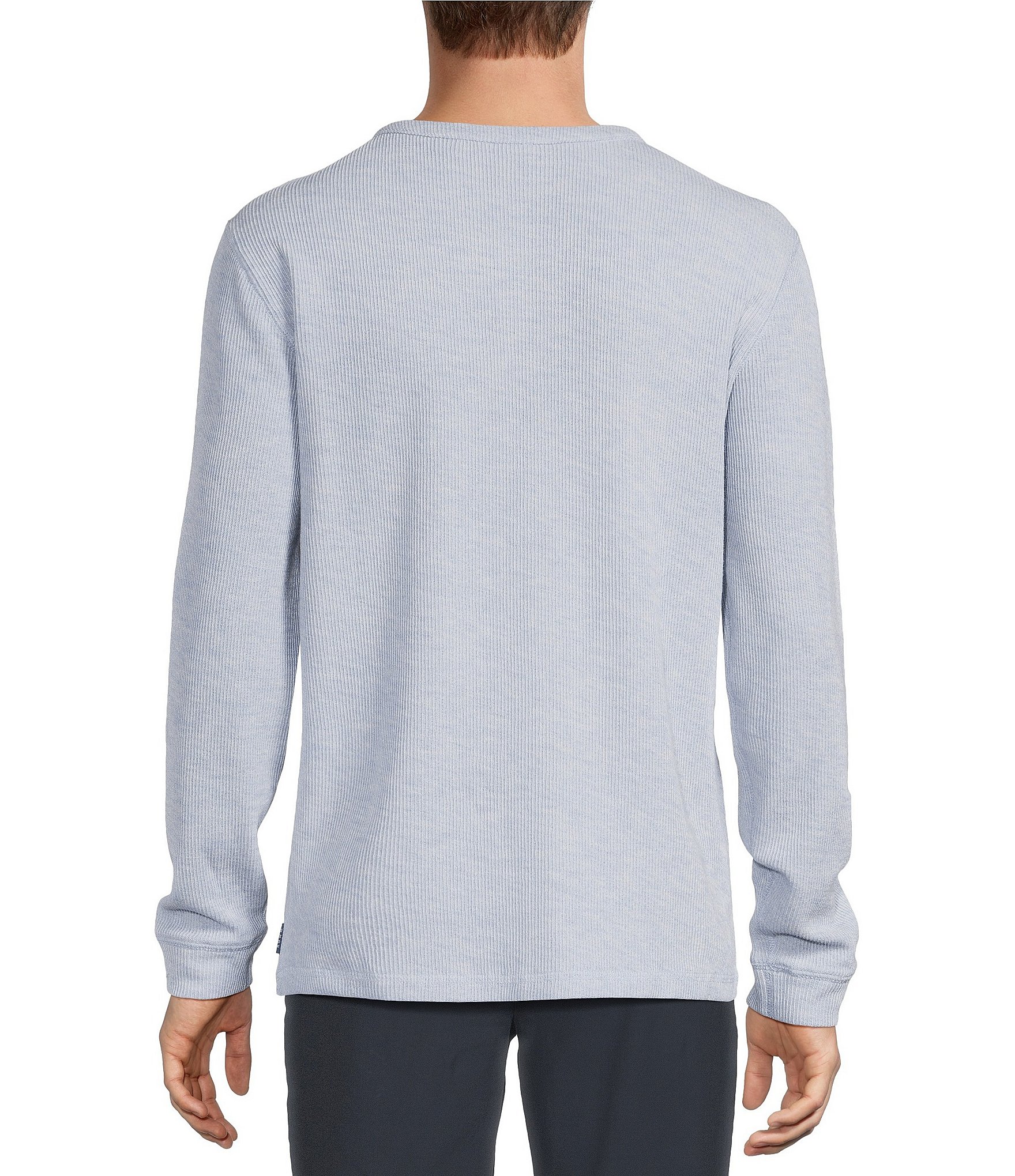 Rowm Long Sleeve Solid Ribbed Henley