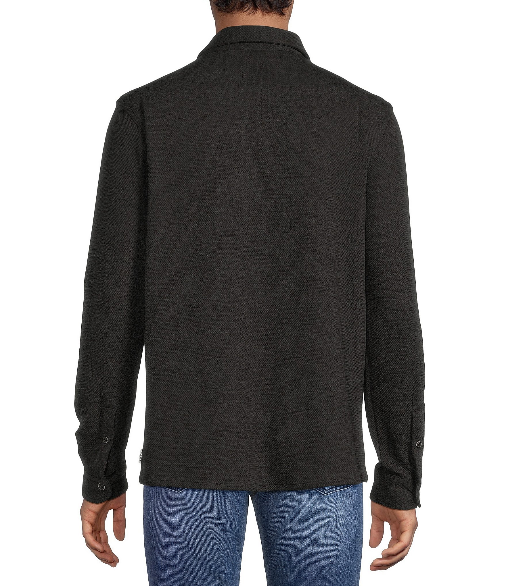 Rowm Long Sleeve Textured Button Front Shirt