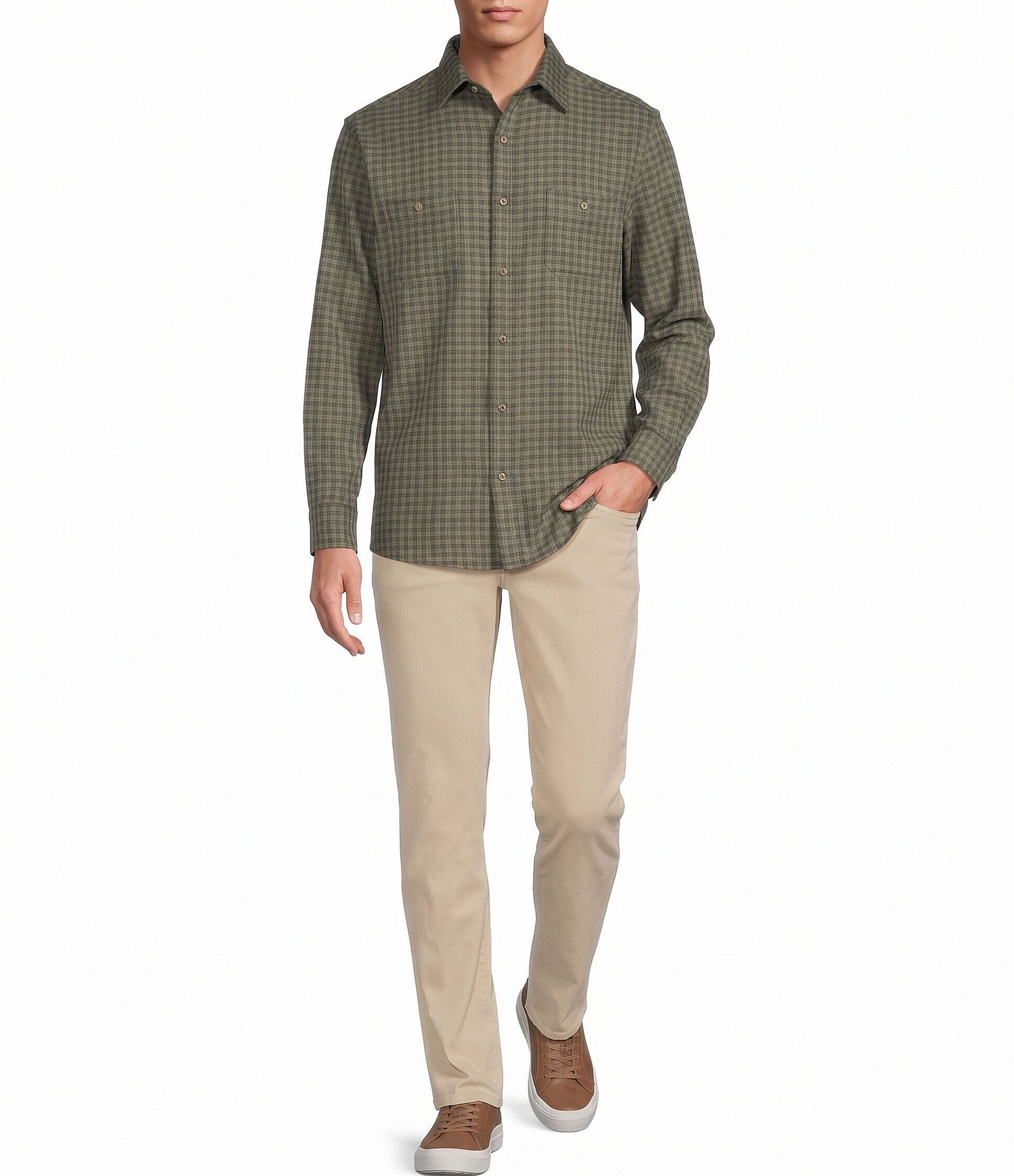 Rowm Long Sleeve Textured Gingham Shirt