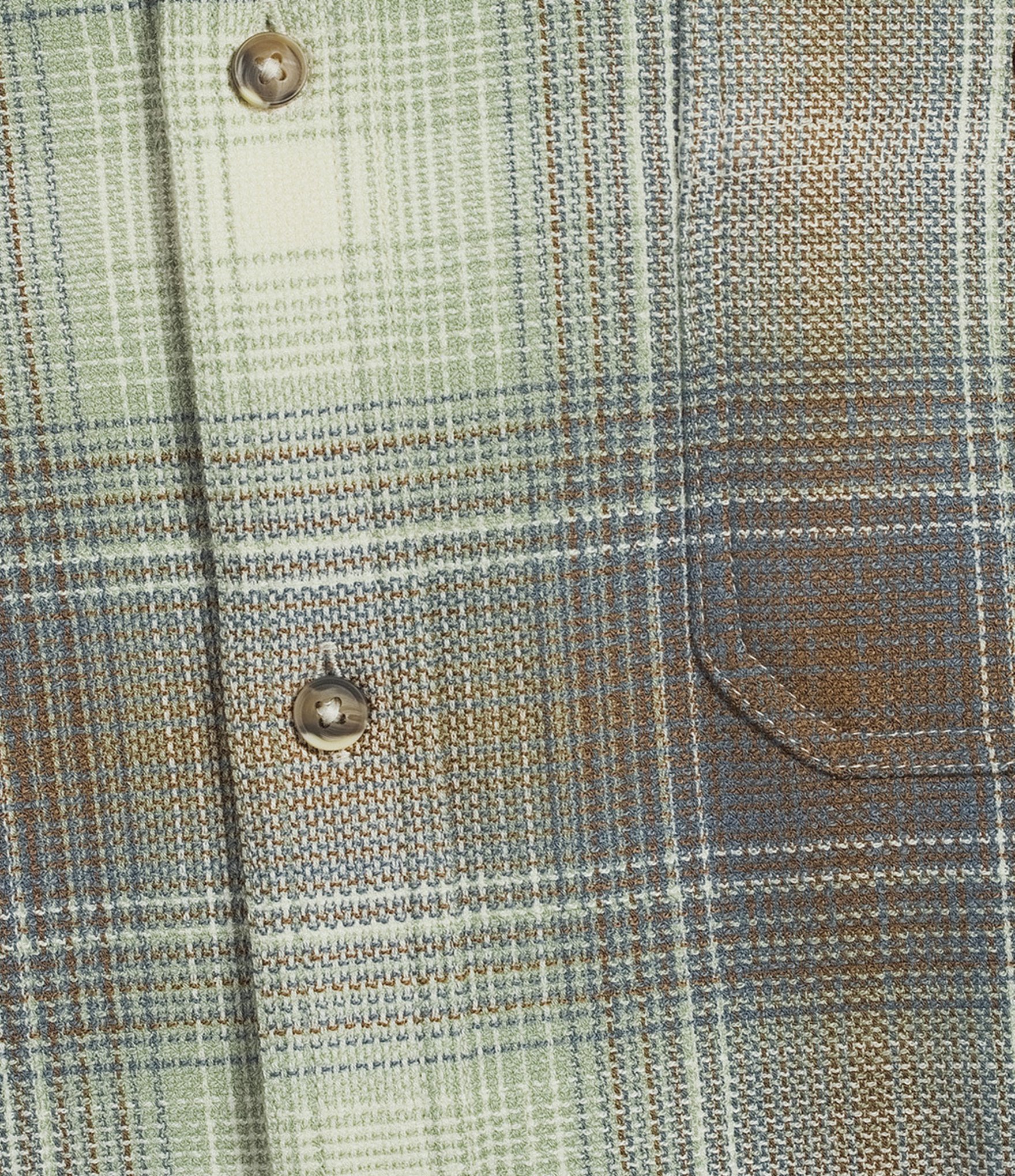 Rowm Long Sleeve Textured Ombre Plaid Shirt
