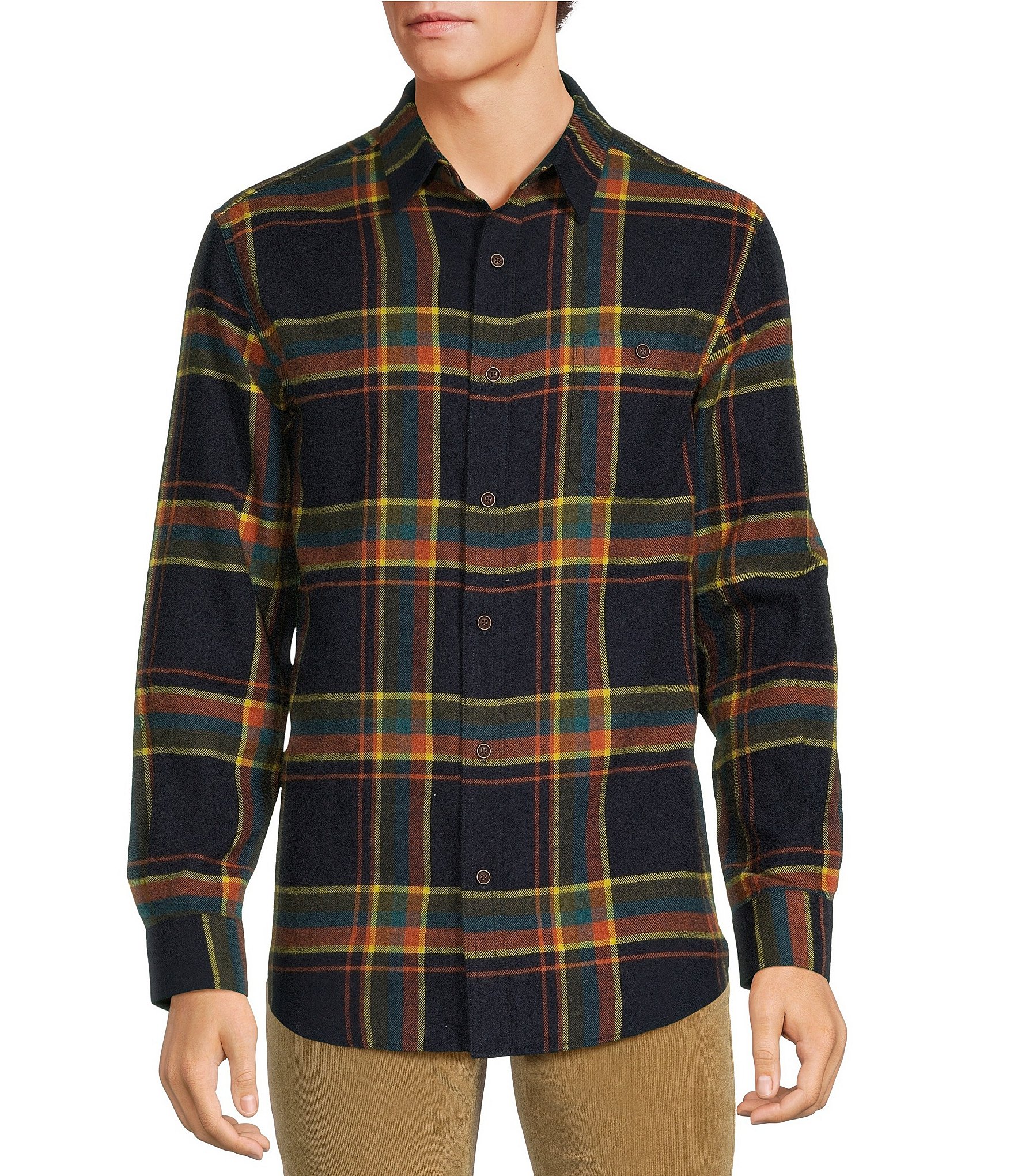 Rowm Nomad Collection Long Sleeve Portuguese Flannel Plaid Shirt | Dillard's