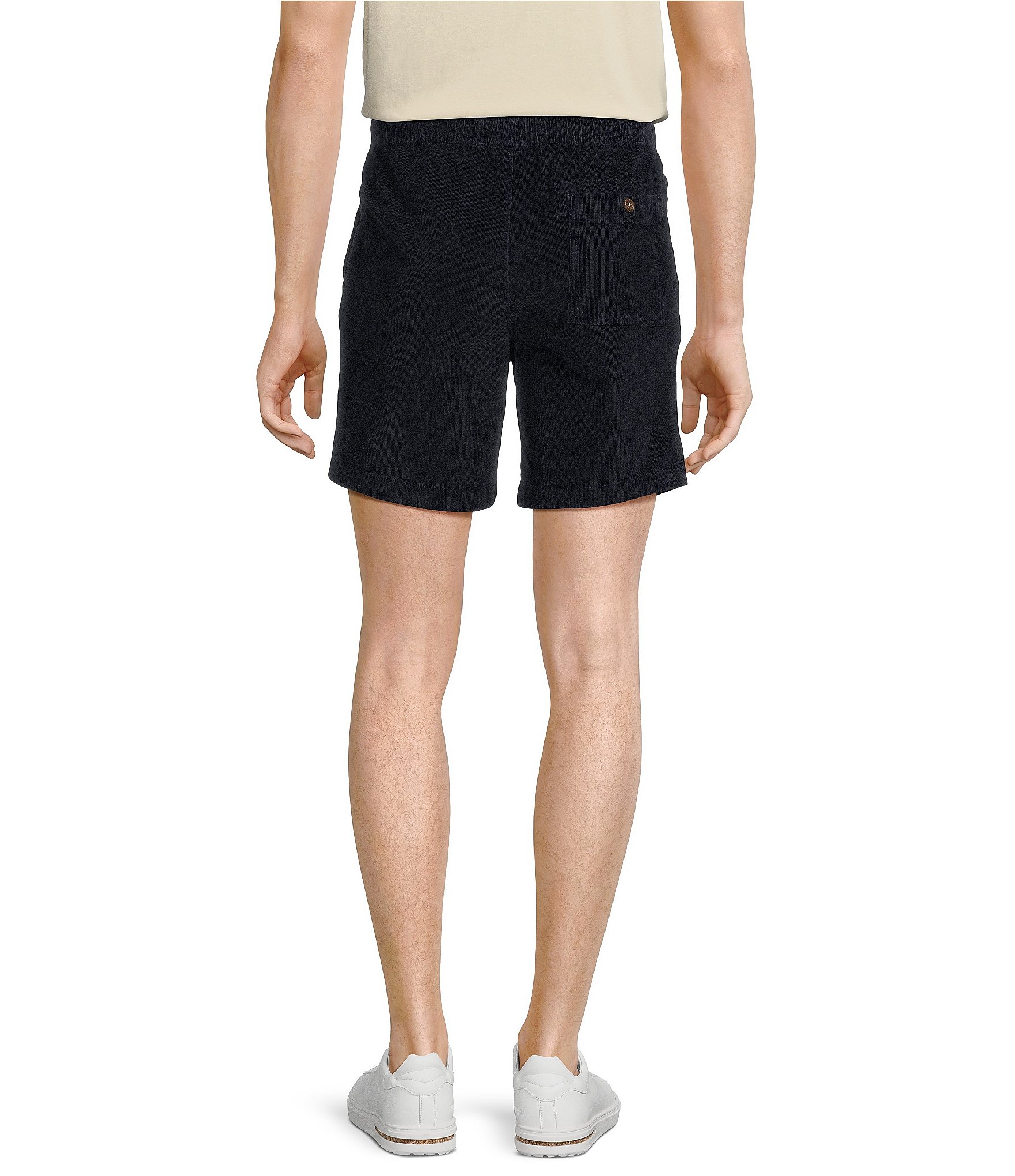 Rowm On The Range Flat Front Corduroy Garment Dyed Solid 7#double; Inseam Shorts