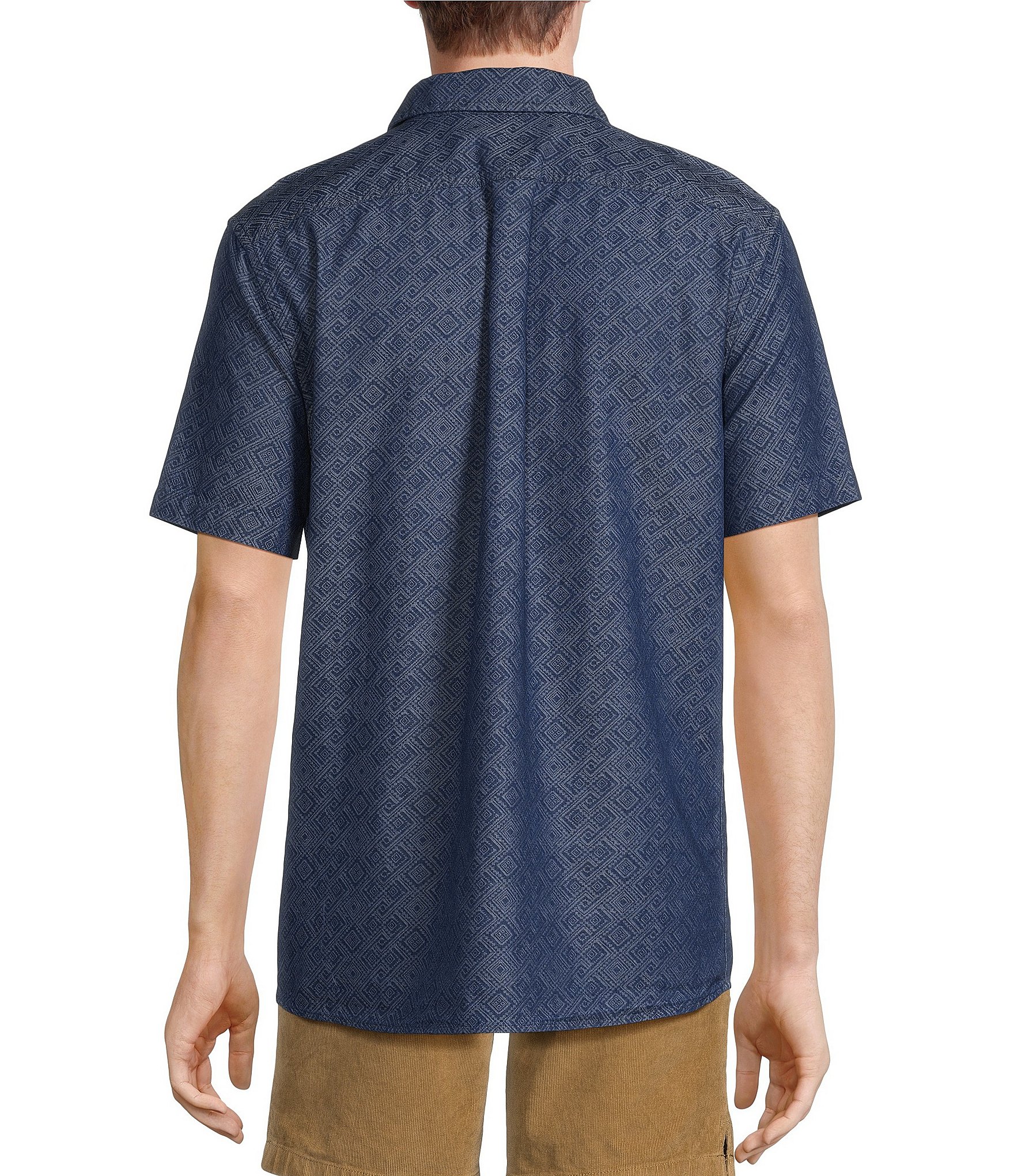 Rowm On The Range Short Sleeve Geometric Jacquard Shirt