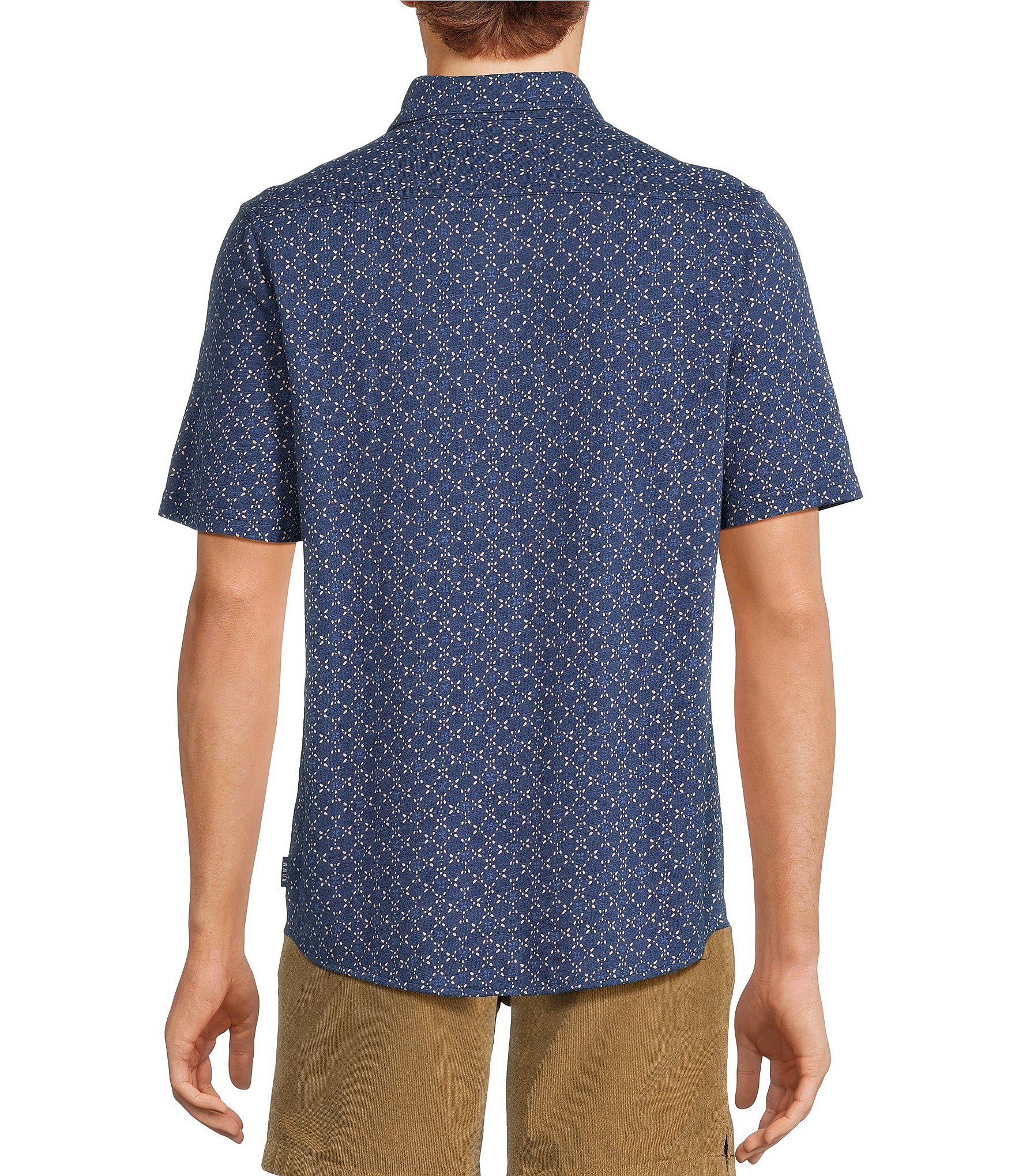 Rowm On The Range Short Sleeve Geometric Print Coatfront Shirt