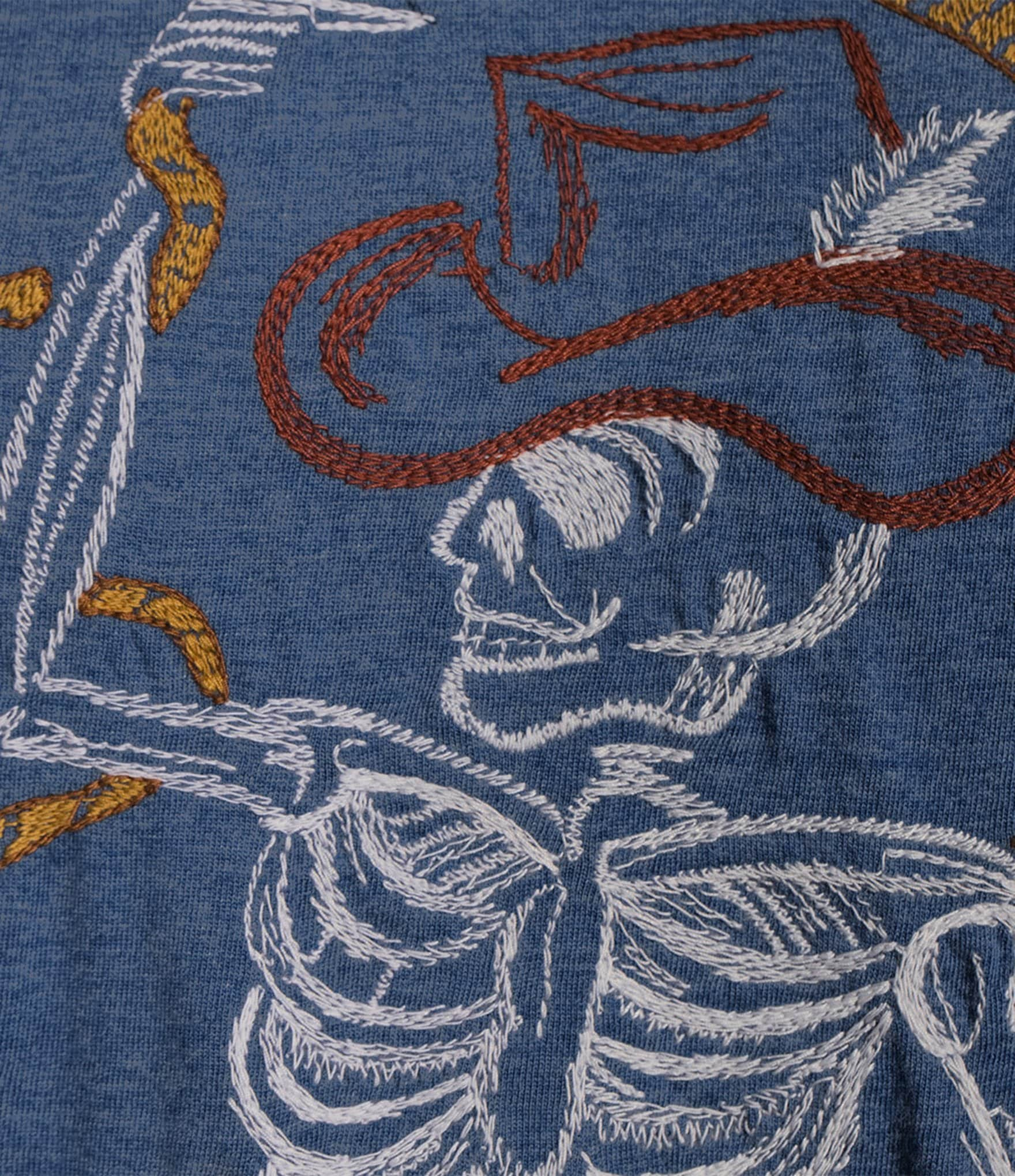 Rowm On The Range Short Sleeve Embroidered Cowboy Skeleton Graphic T-Shirt