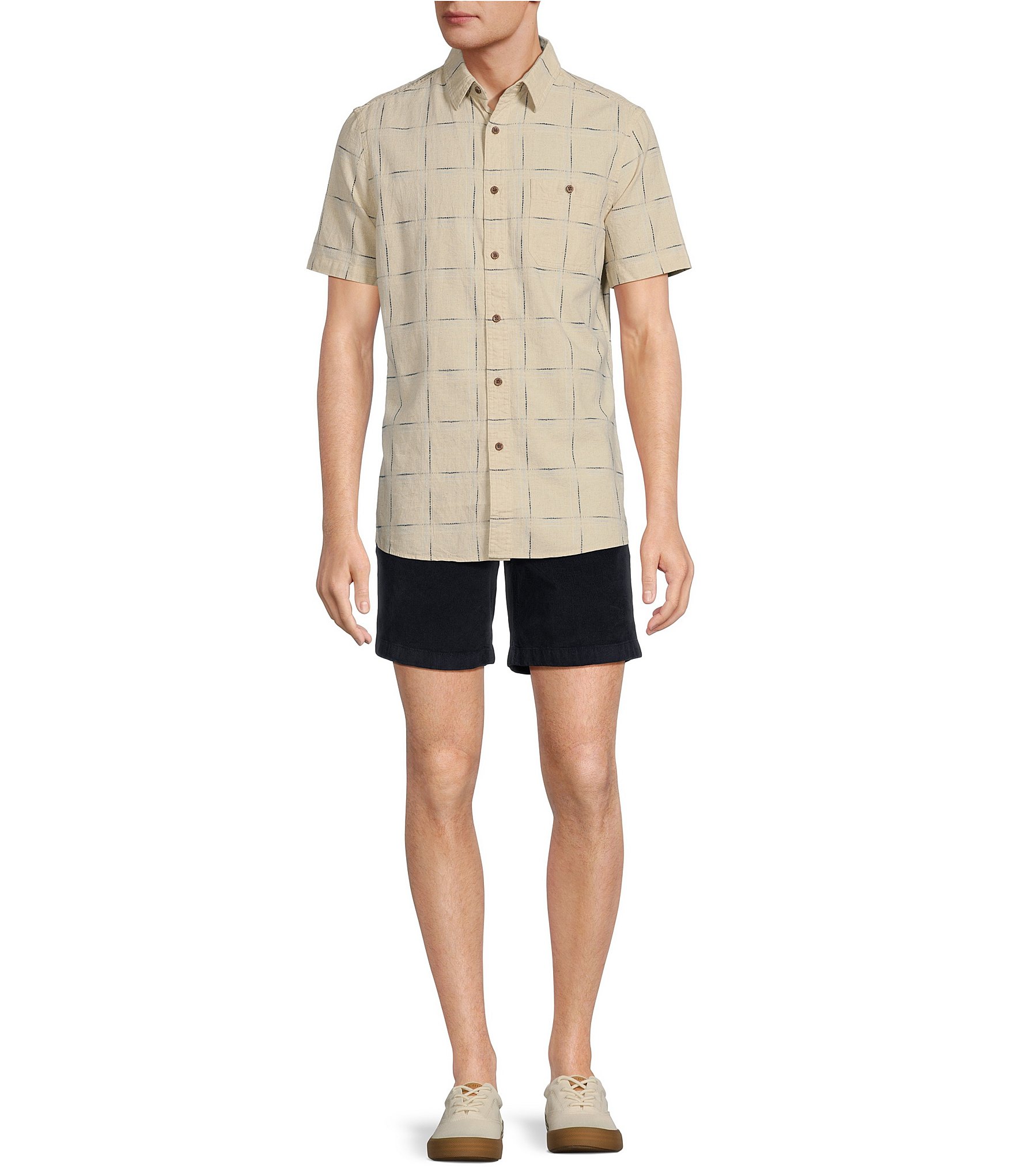 Rowm On The Range Short Sleeve Space Dyed Large Grid Shirt