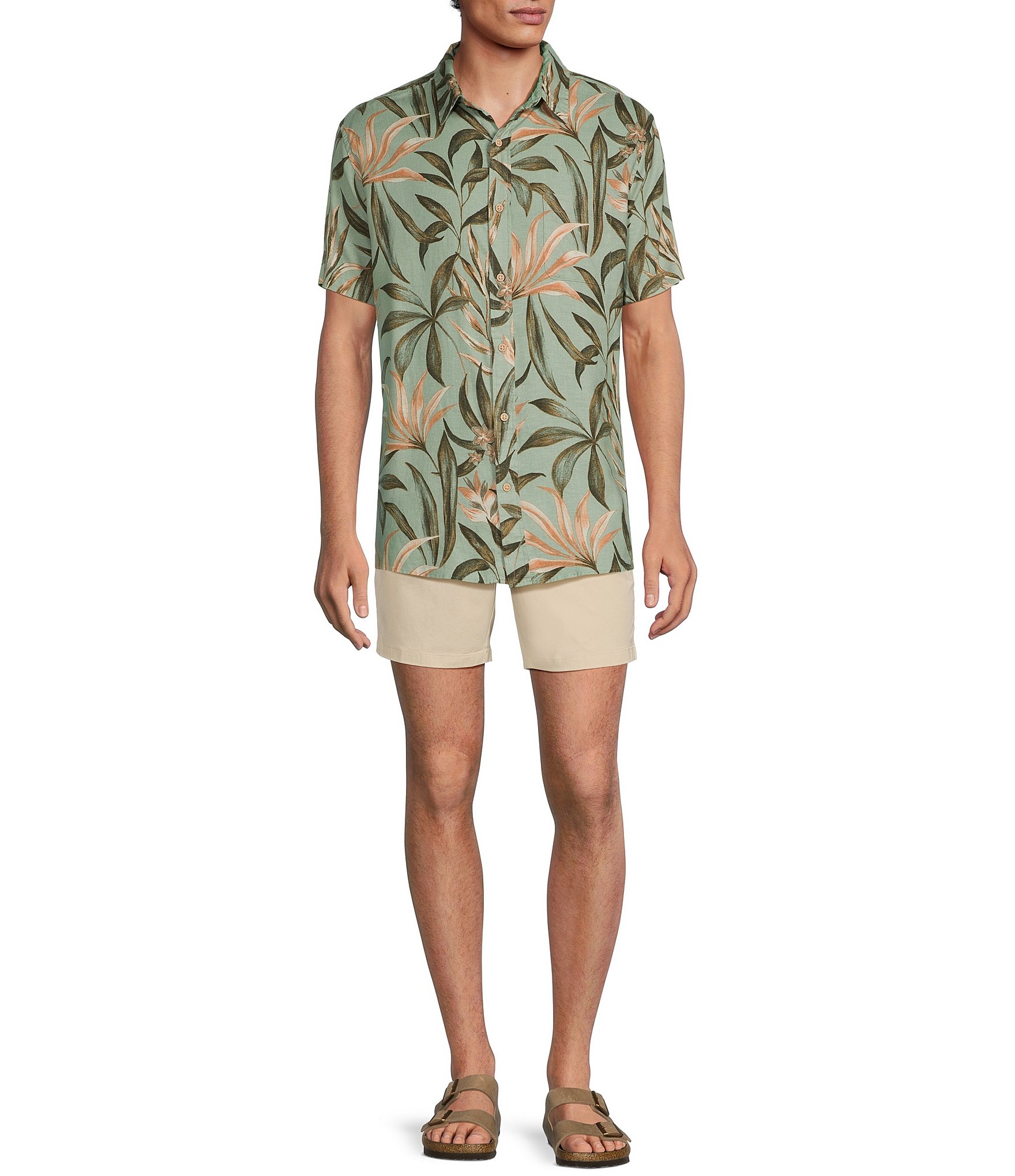 Rowm Outsider's Oasis Short Sleeve Open Palm Print Shirt