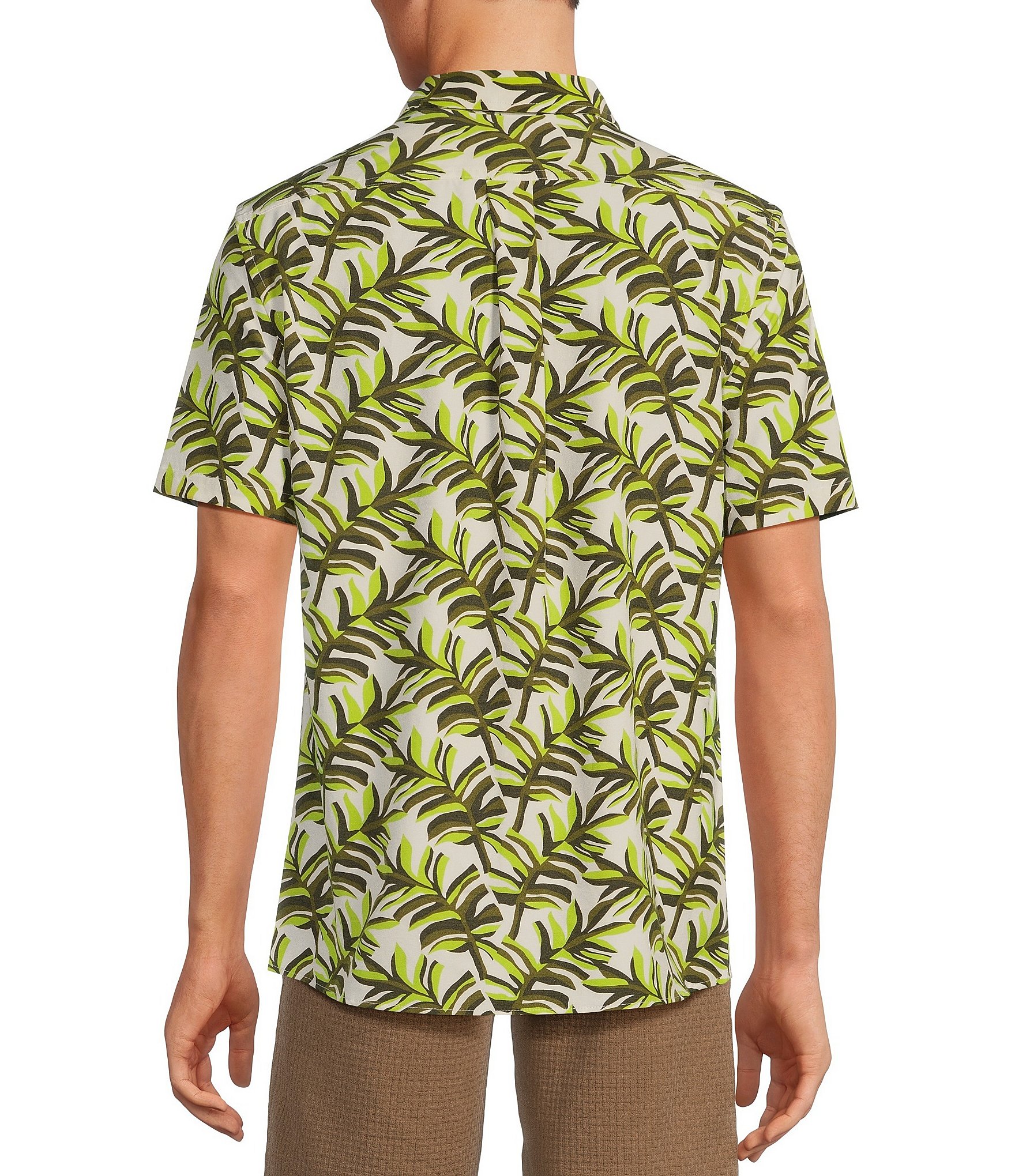 Rowm Rec & Relax Performance Short Sleeve Leaf Print Shirt