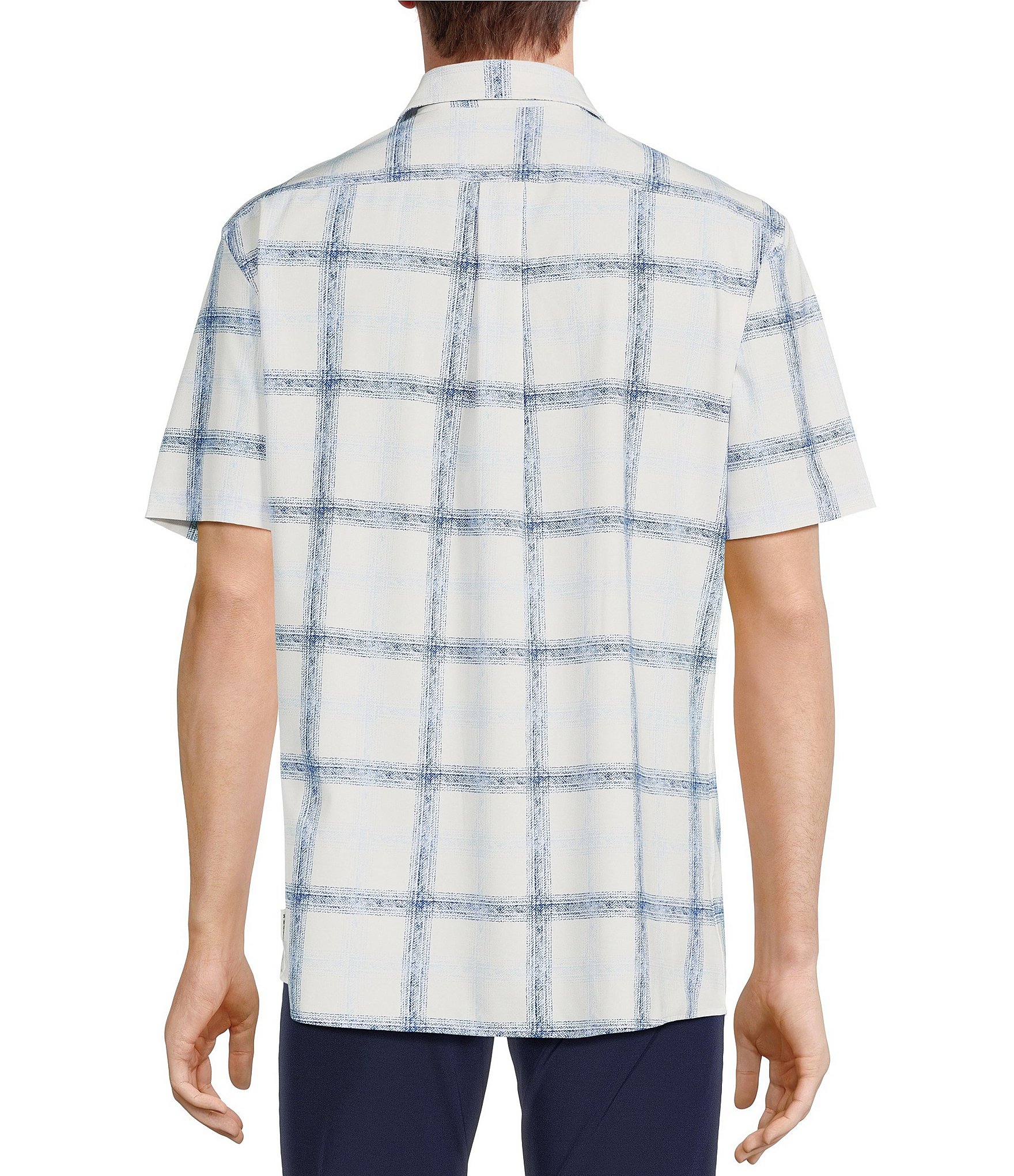 Rowm Rec & Relax Short Sleeve Performance Extra Large Plaid Print Shirt