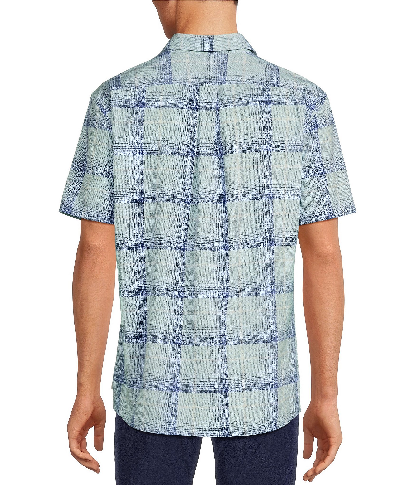 Rowm Rec & Relax Short Sleeve Performance Large Plaid Shirt