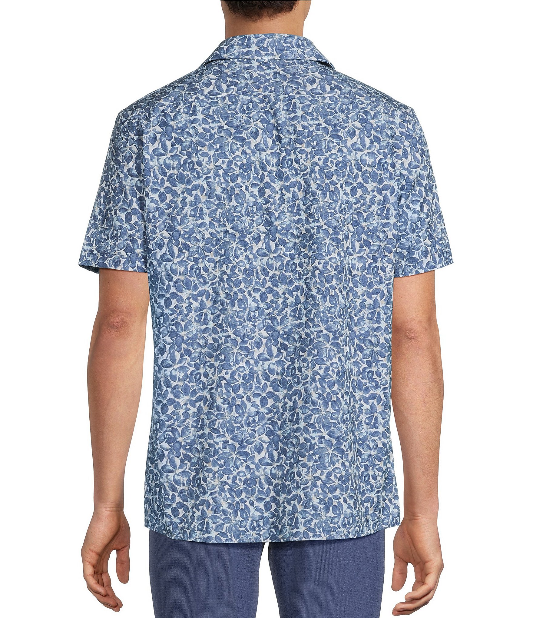 Rowm Rec + Relax Short Sleeve Performance Medium Floral Print Shirt