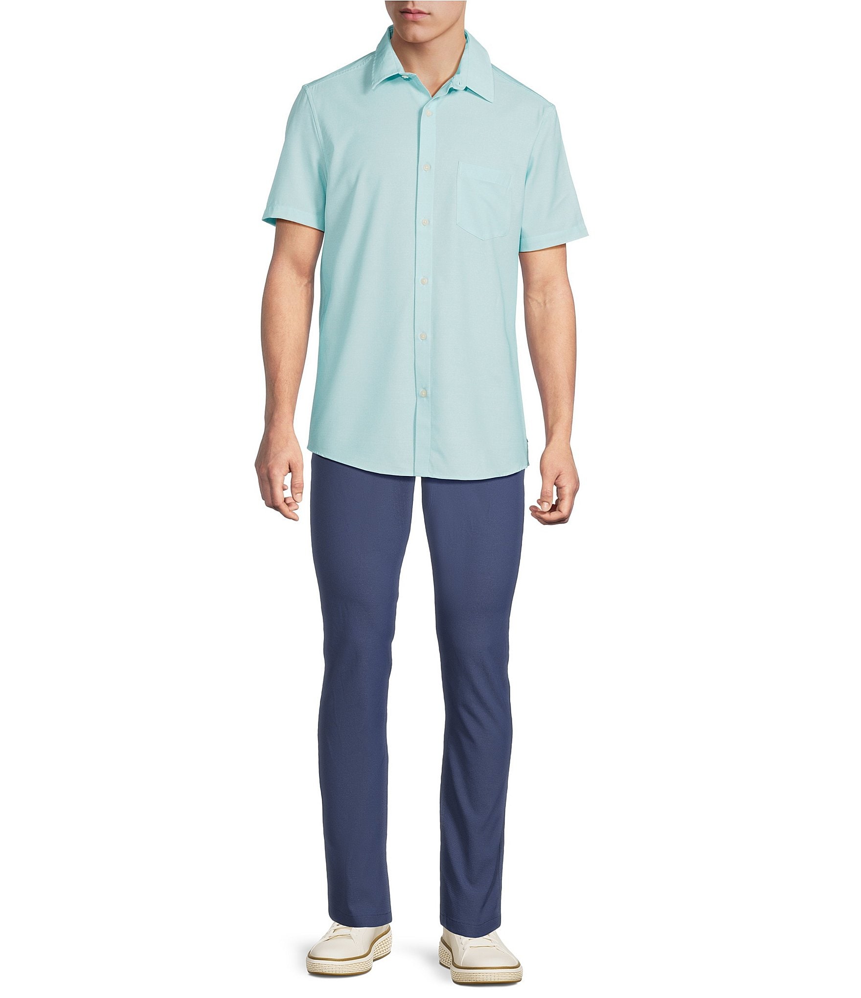 Rowm Rec + Relax Short Sleeve Performance Solid Shirt