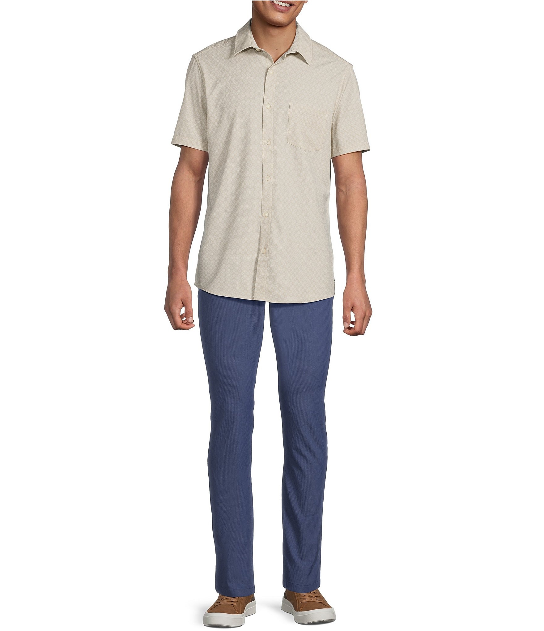 Rowm Rec + Relax Short Sleeve Performance Starburst Print Shirt