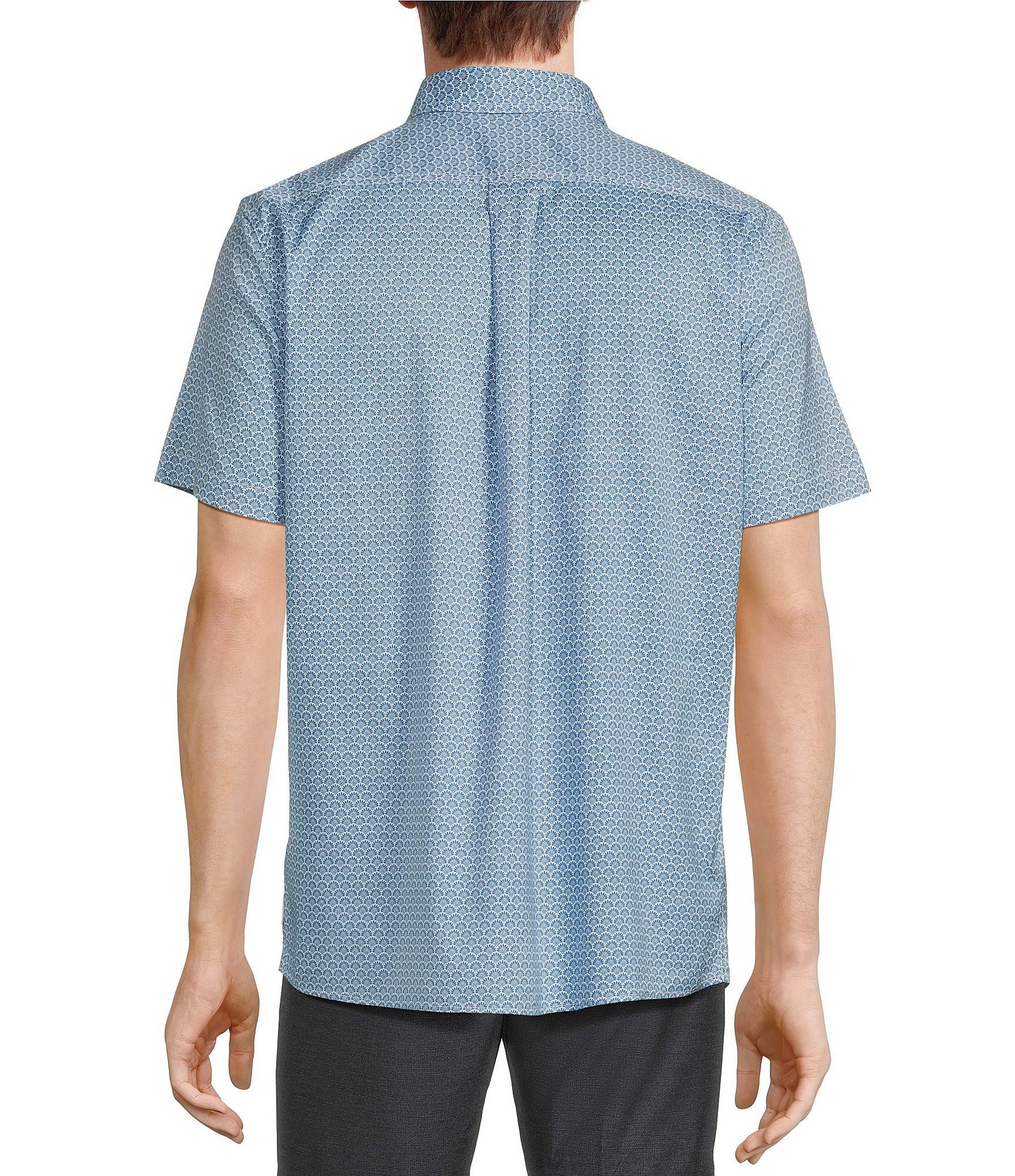 Rowm Short Sleeve Geometric Fan Print Shirt