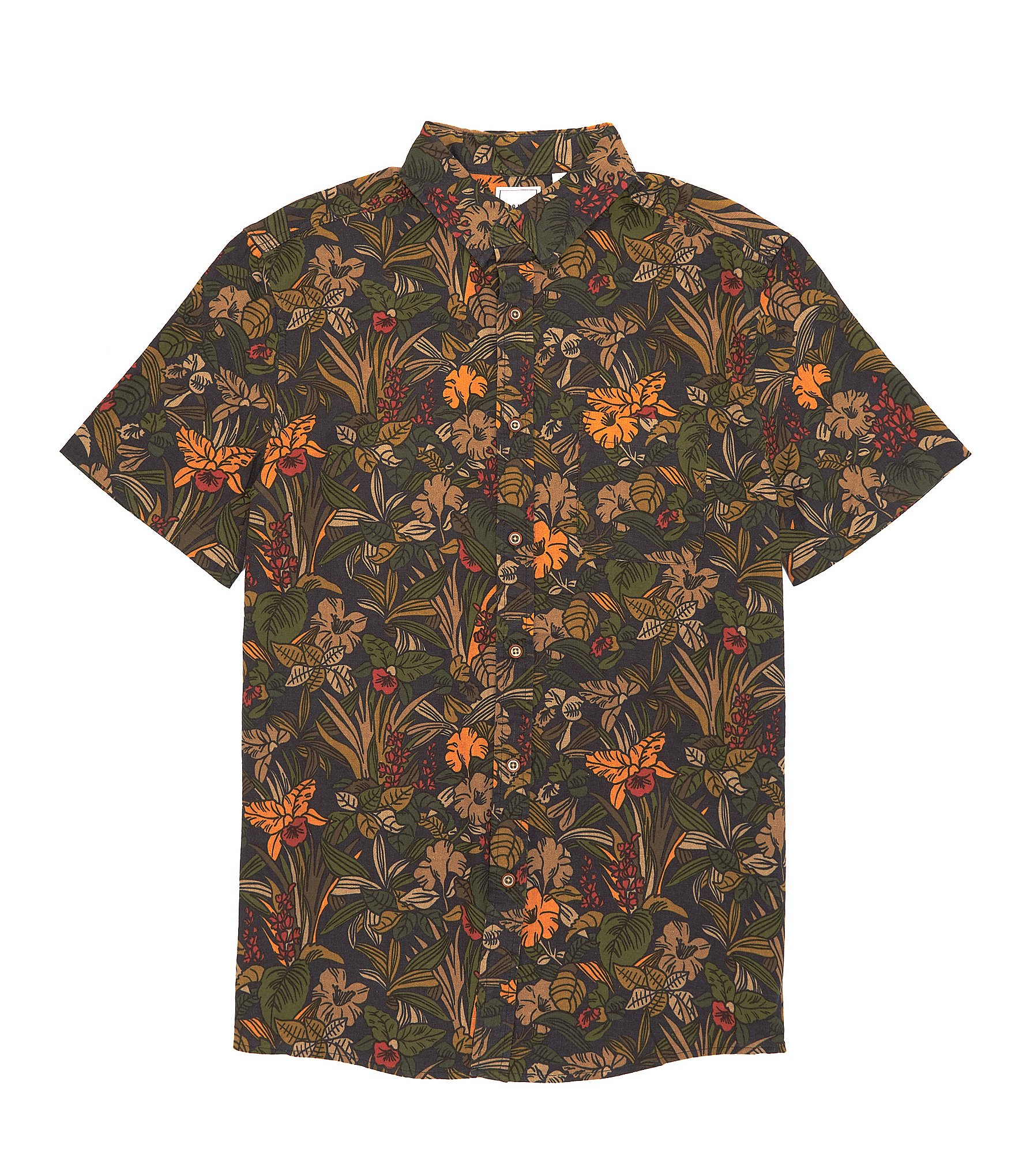 Rowm Short Sleeve Multi Tropical Print Outsider Shirt | Dillard's