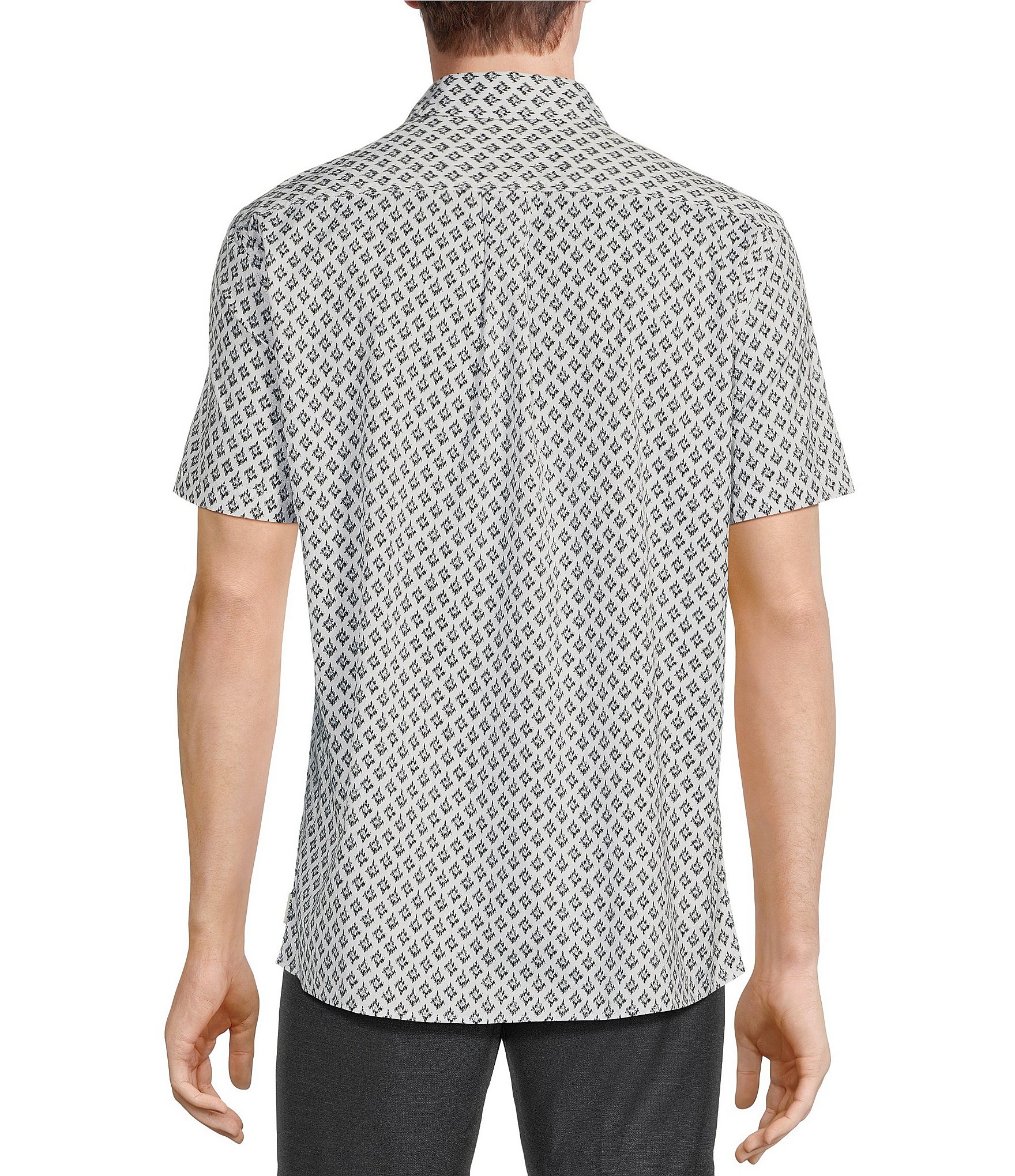 Rowm Short Sleeve Ikat Print Shirt