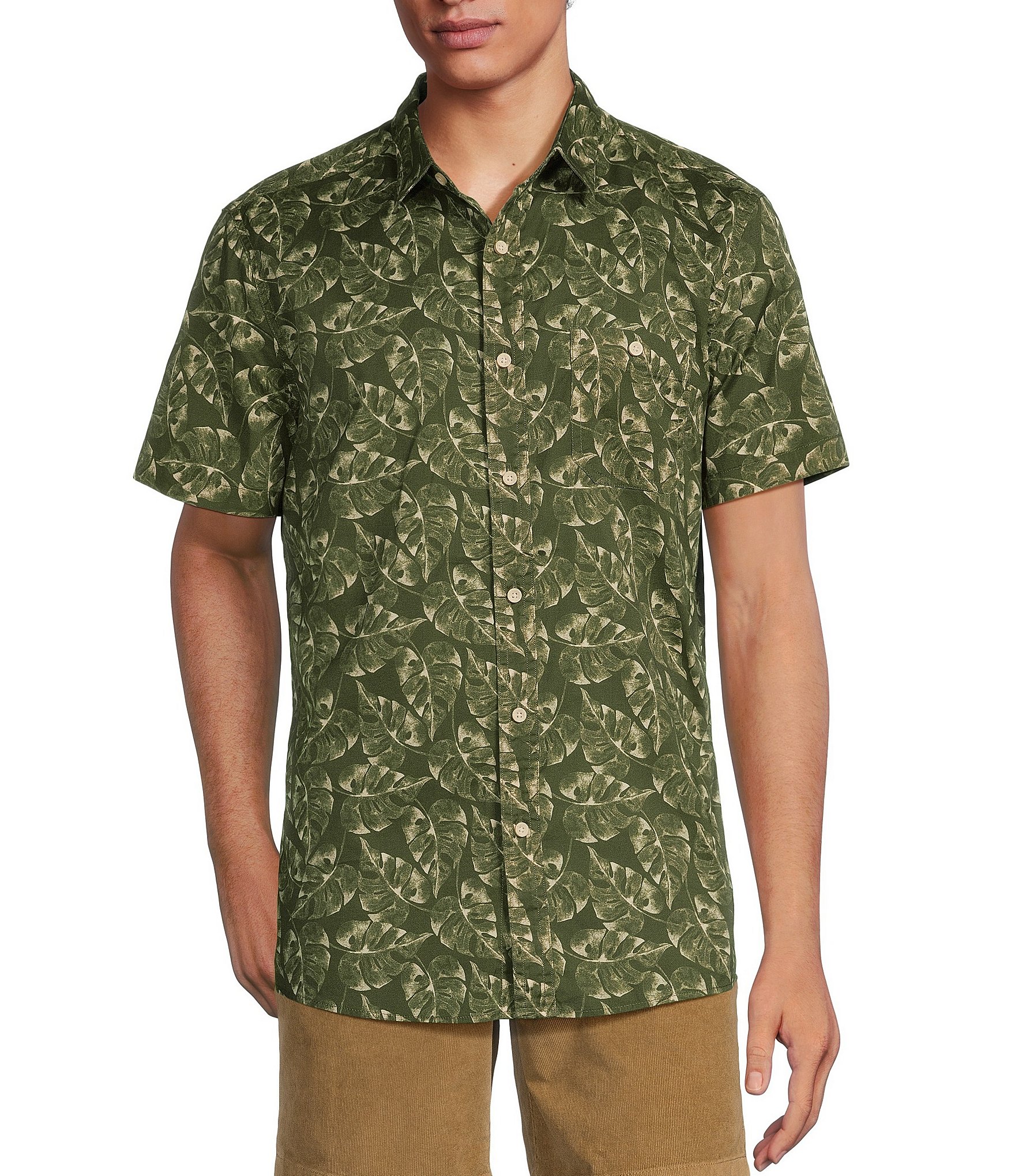 Rowm Short Sleeve Palm Print Shirt