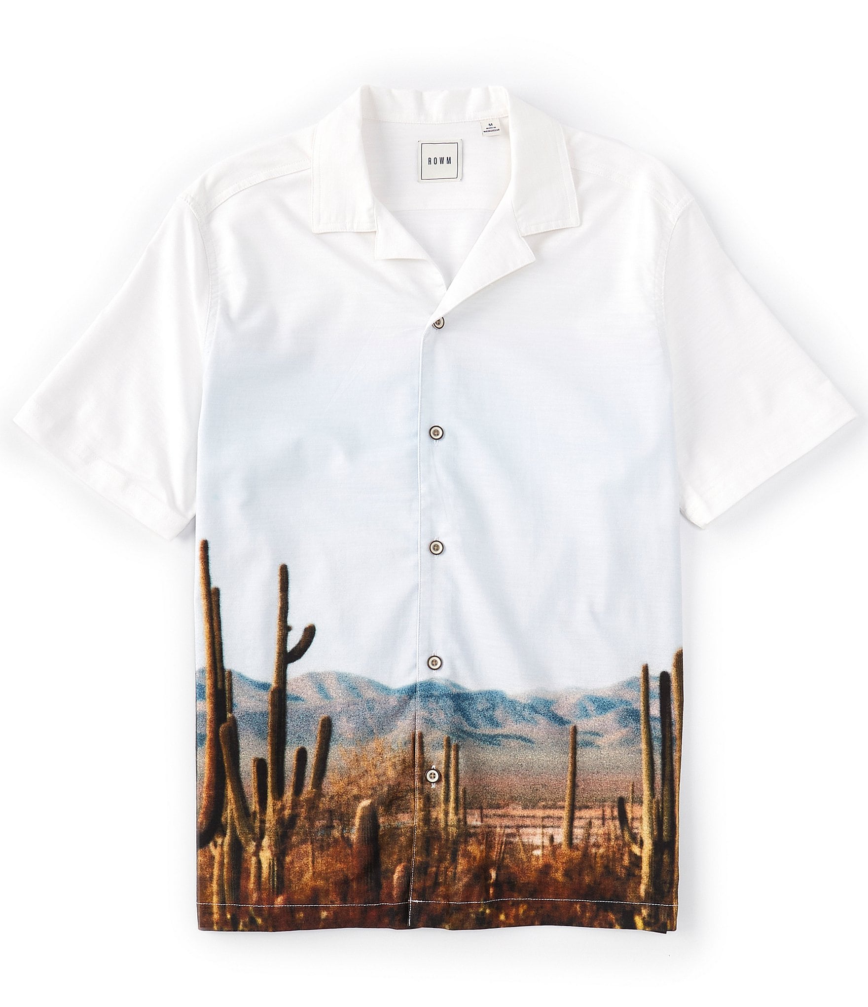 Rowm Short Sleeve Scenic Print Camp Collar Shirt | Dillard's