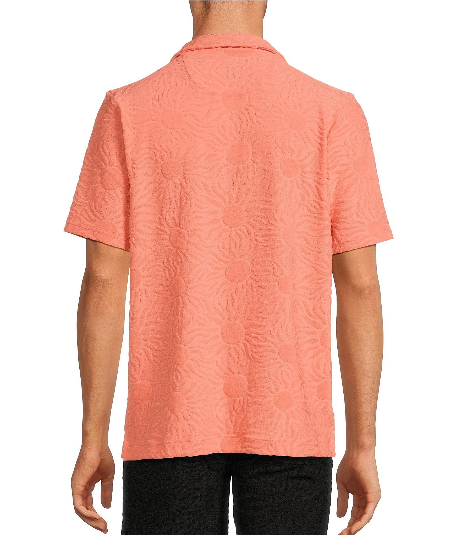 Rowm Short Sleeve Textured Solid Camp Shirt