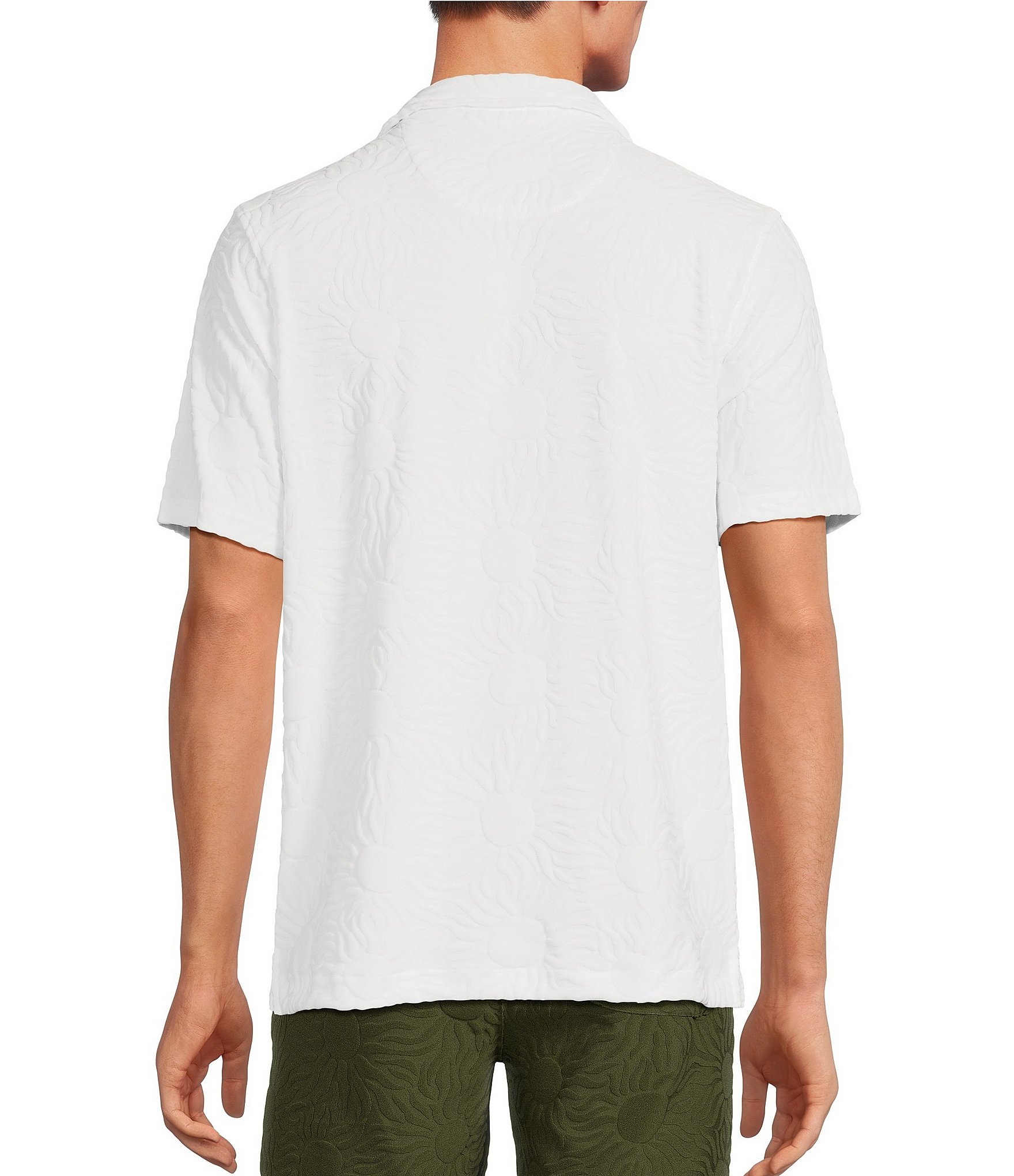 Rowm Short Sleeve Textured Solid Camp Shirt